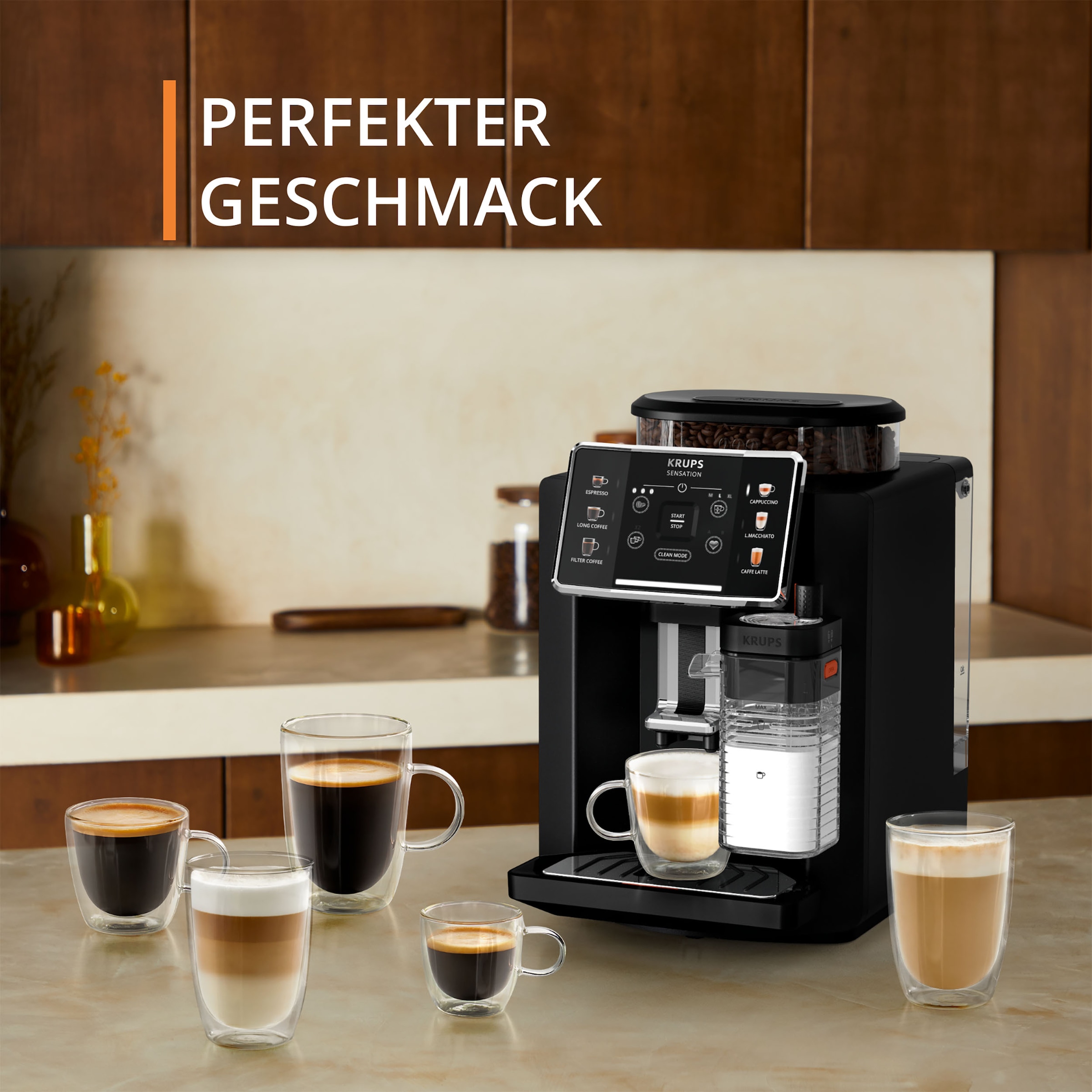 Krups Kaffeevollautomat »EA9128D Sensation Milk«, 6 Kaffee- und Milchspezialitäten, aut. Reinigung, Metall-Brühgruppe