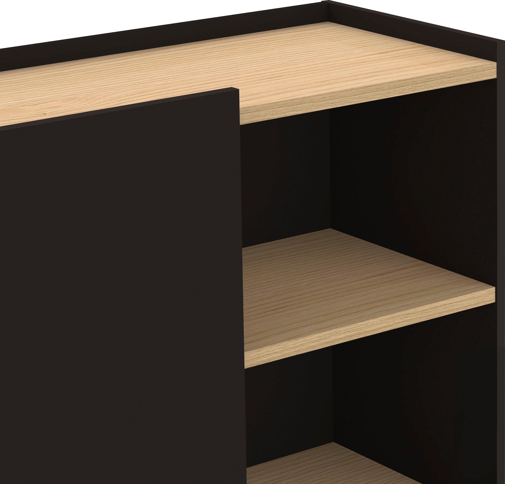 TemaHome Highboard »Nina«, Stauraumschrank aus Echtholzfurnier mit Metallfüssen, Breite 100 cm