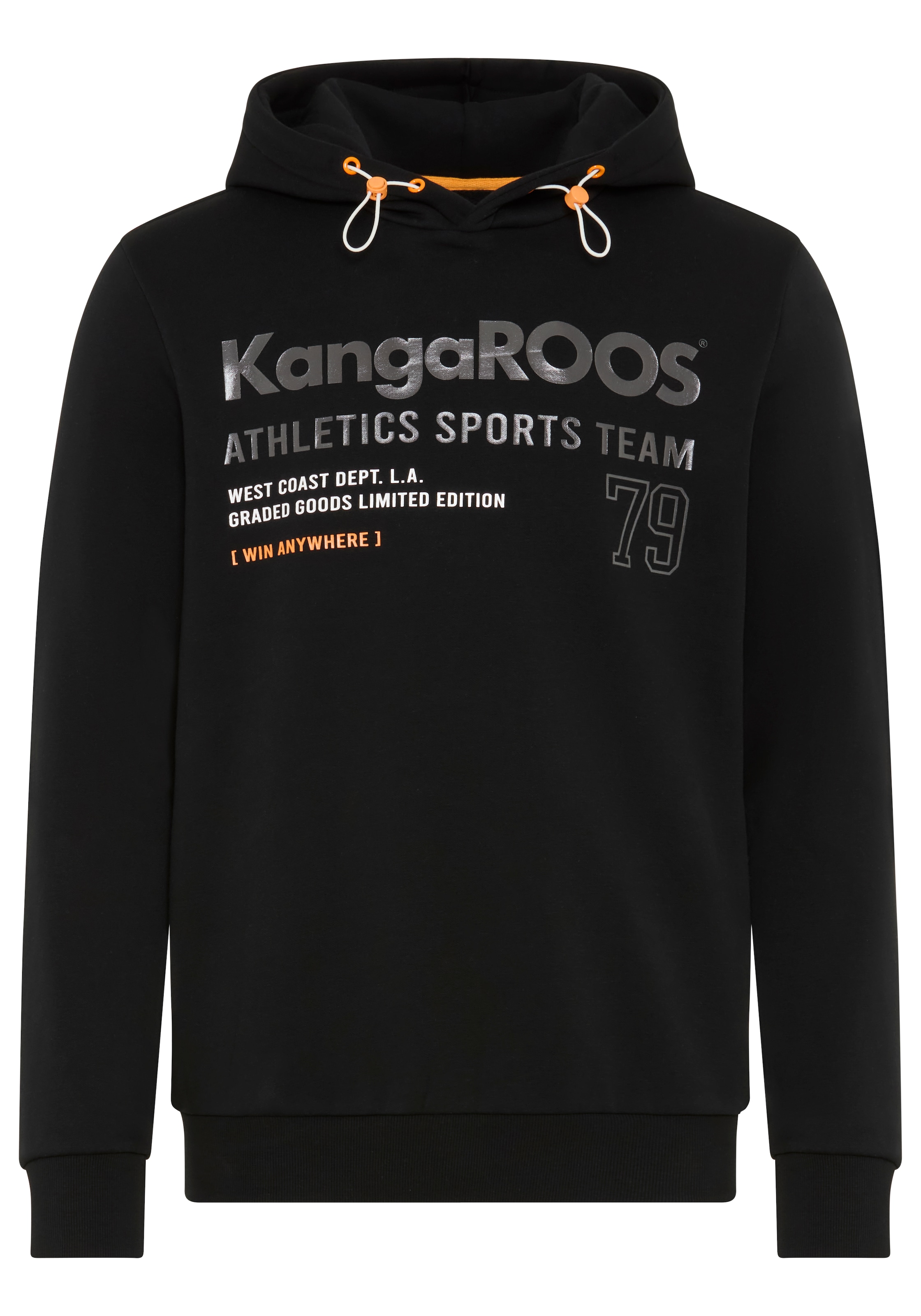 KangaROOS Kapuzensweatshirt , mit regulierbarem Elastikband an der Kapuze, schmale Passform
