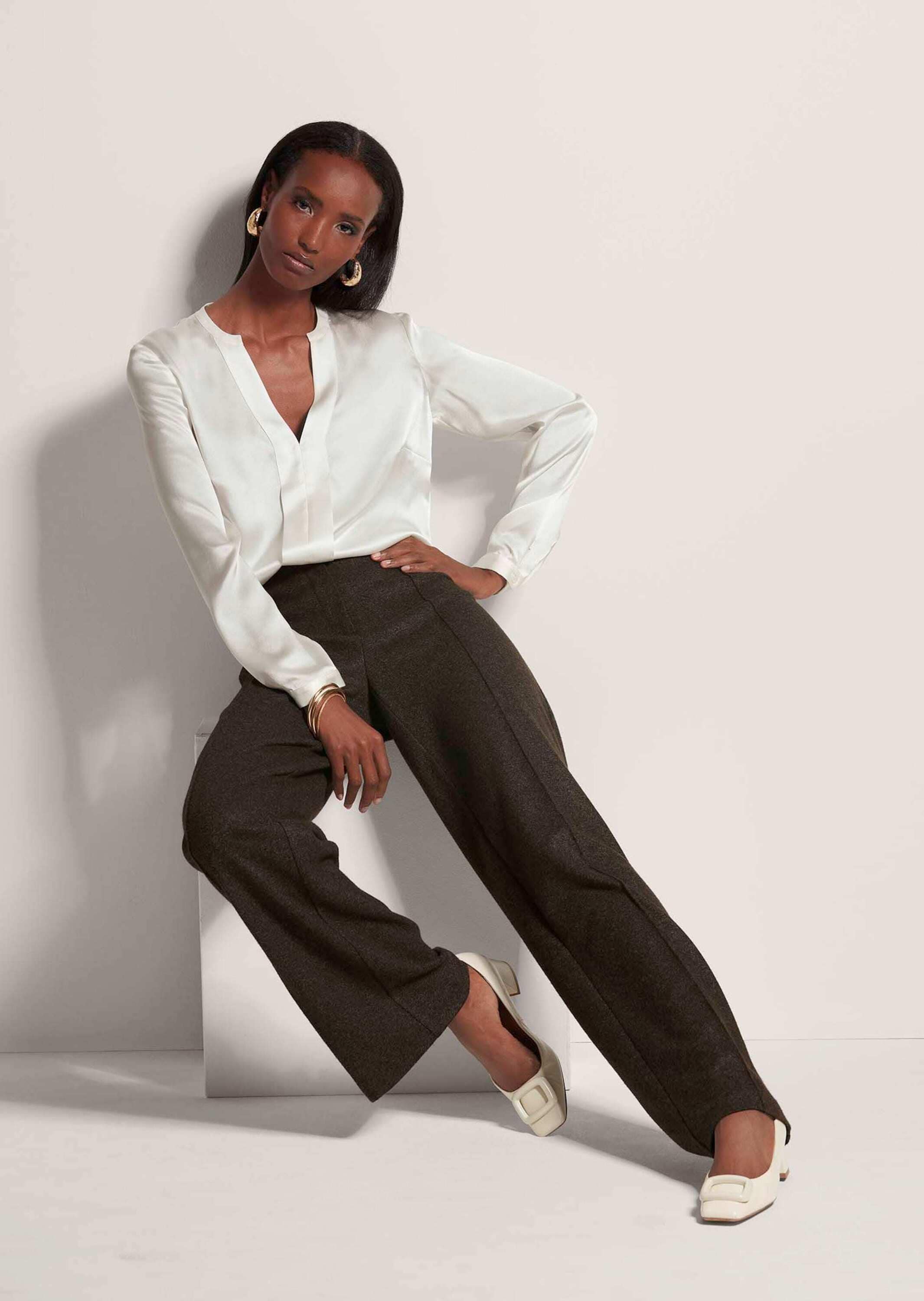 MADELEINE Langarmbluse »Bluse Satinbluse aus reiner Seide«