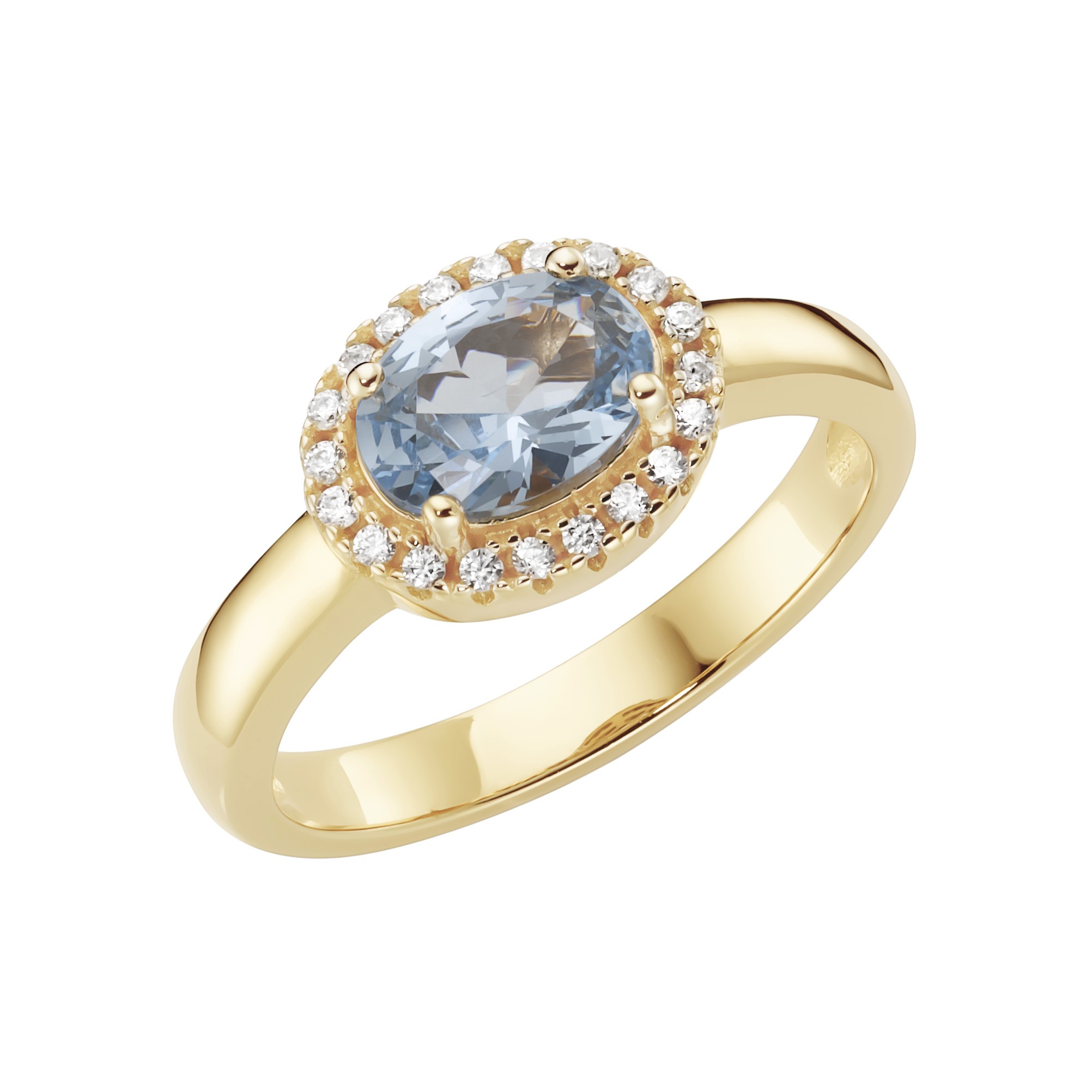 Smart Jewel Fingerring »Ring mit weißen und hellblauem Zirkonia, Silber 925«