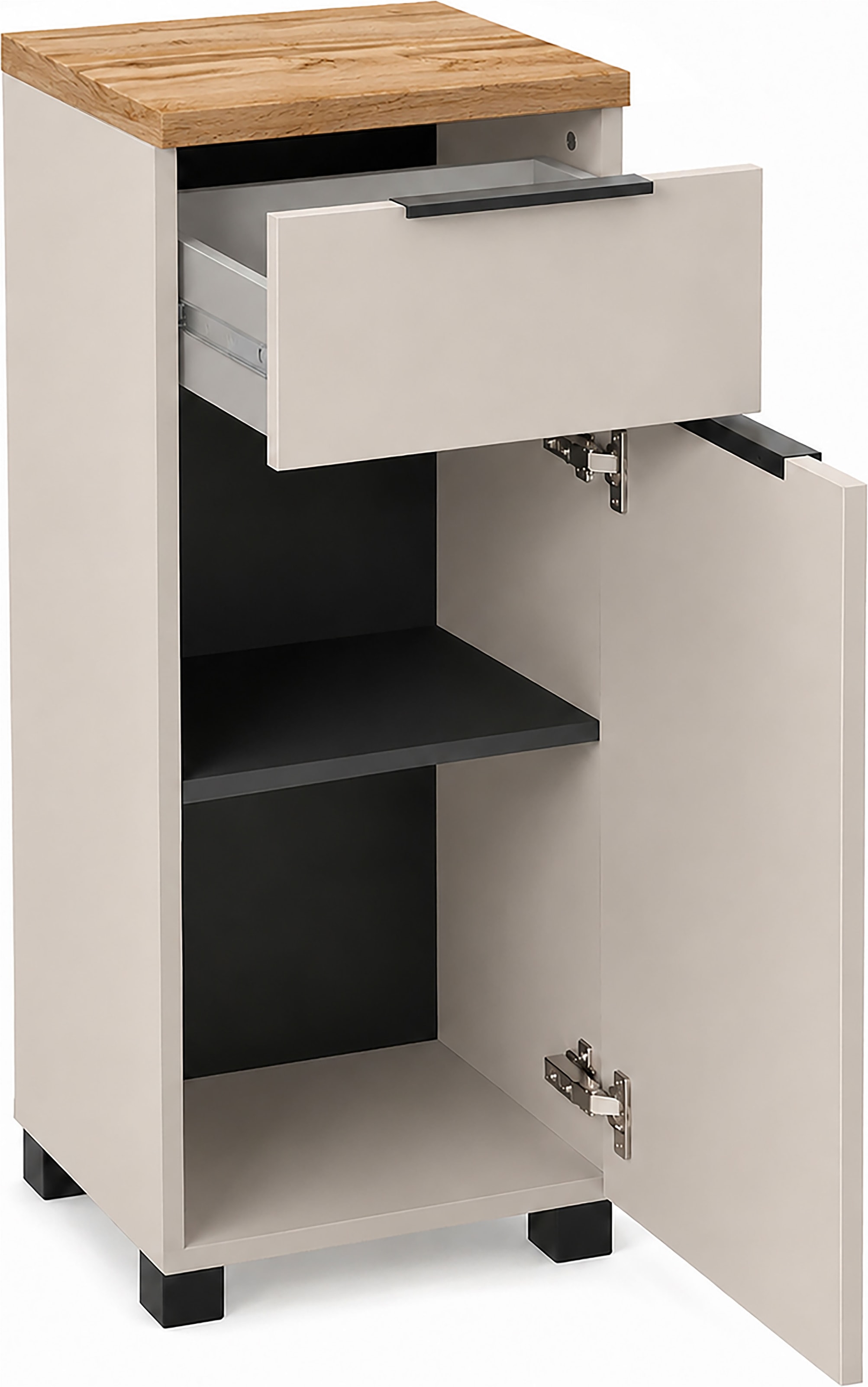 Schildmeyer Unterschrank »Saga, mit fühlbarer Holzstruktur, Breite 40 cm, Made in Germany« 1 Stk. tlg. Eiche Landhaus Dekor mit fühlbarer Struktur, Made in Germany