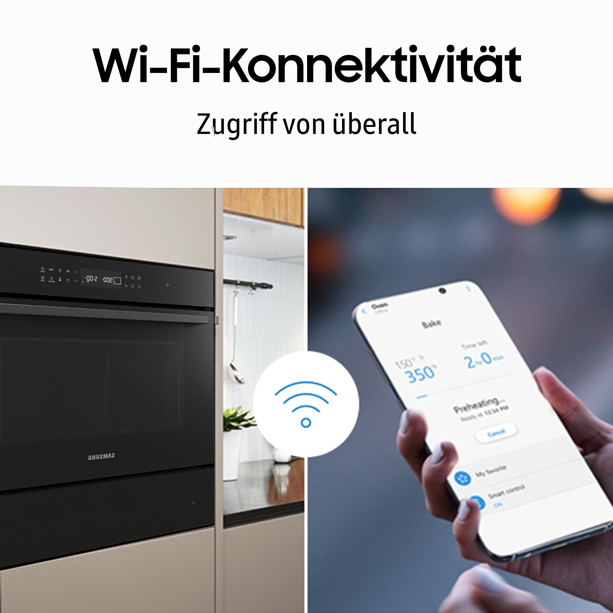 Samsung Backofen mit Mikrowelle NQ7500B »NQ5B4553FBK/U1« Dampfreinigung - Backofen mit Wasserdampf ganz ohne Chemie und WiFi