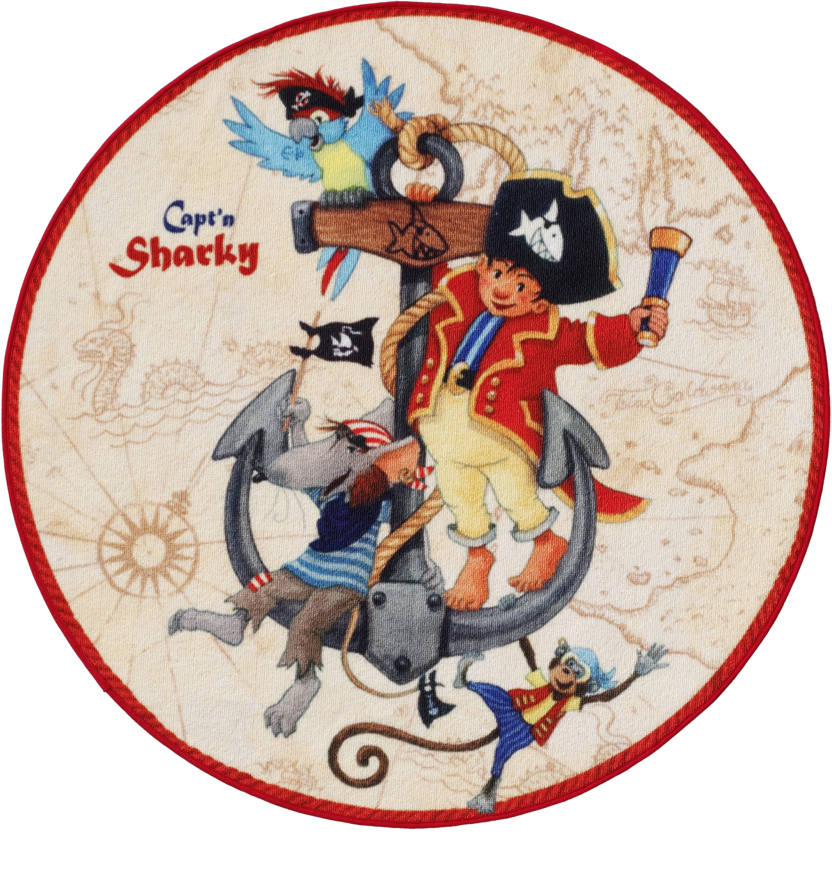 Capt`n Sharky Kinderteppich »SH-302«, rund, 2 mm Höhe, Spielteppich