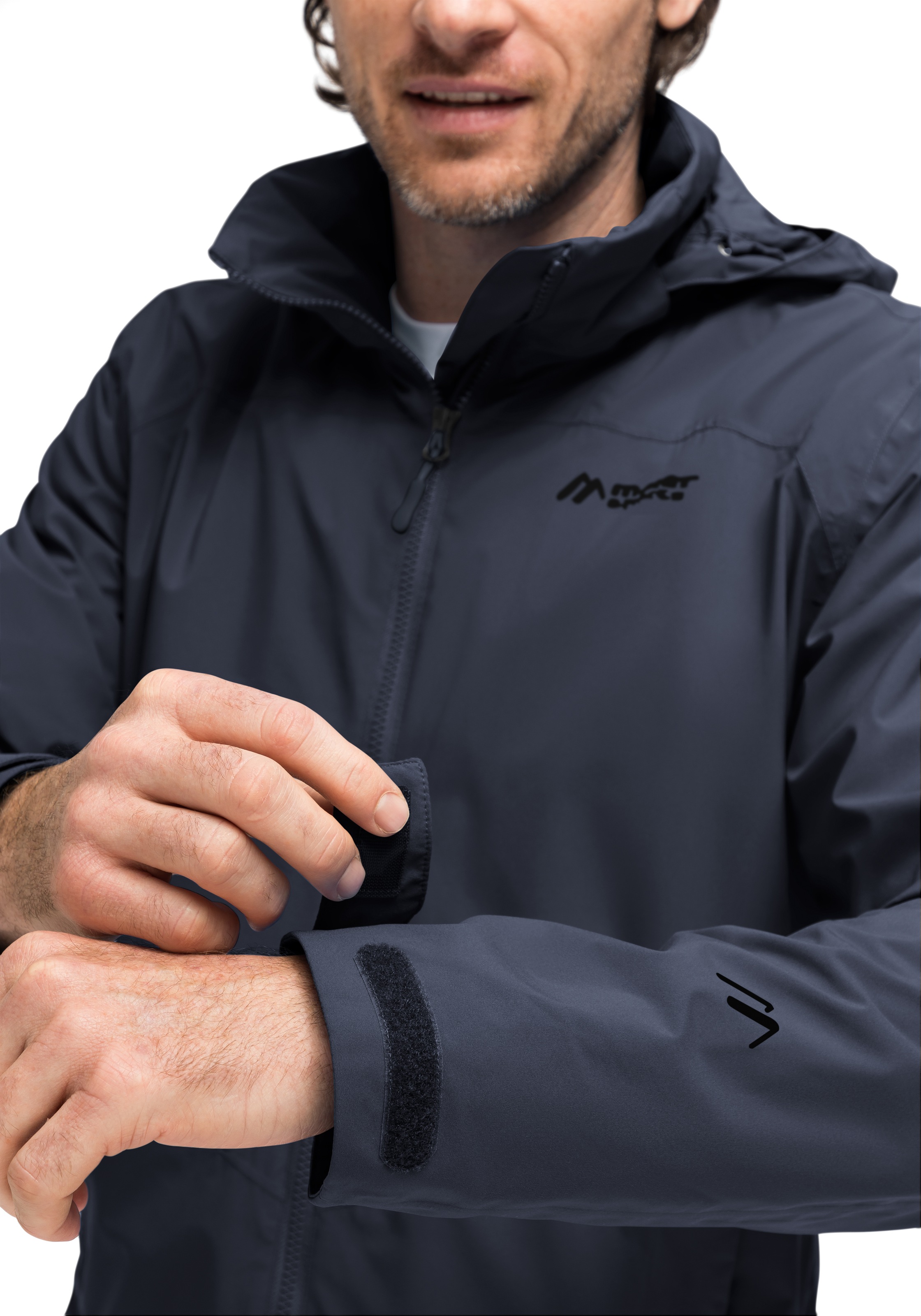 Maier Sports Outdoorjacke »Metor rec M«, Herren Regenjacke wasserdicht mit Kapuze, 2 Taschen außen, Innentasche