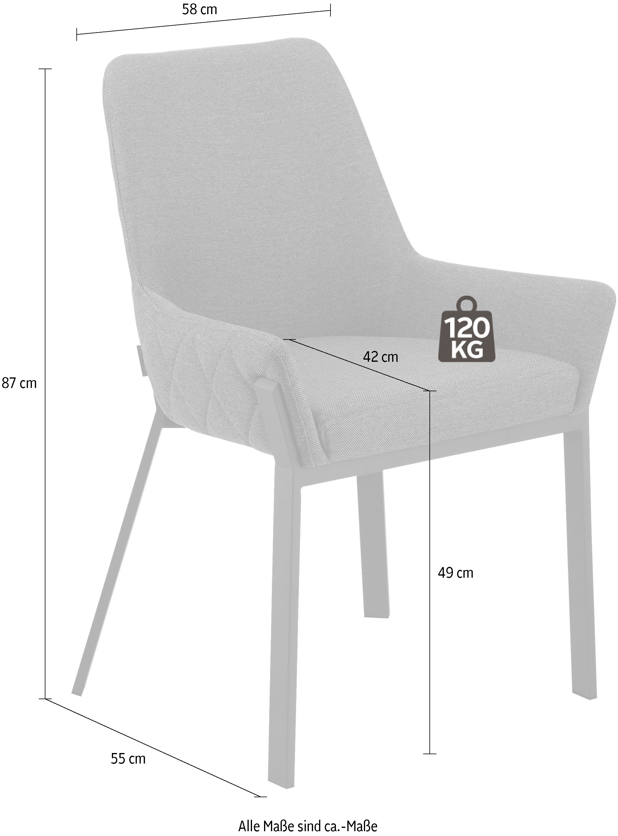 Places of Style Stuhl »Lome«, im OTTO 2 (Set), Webstoff St., Shop Online
