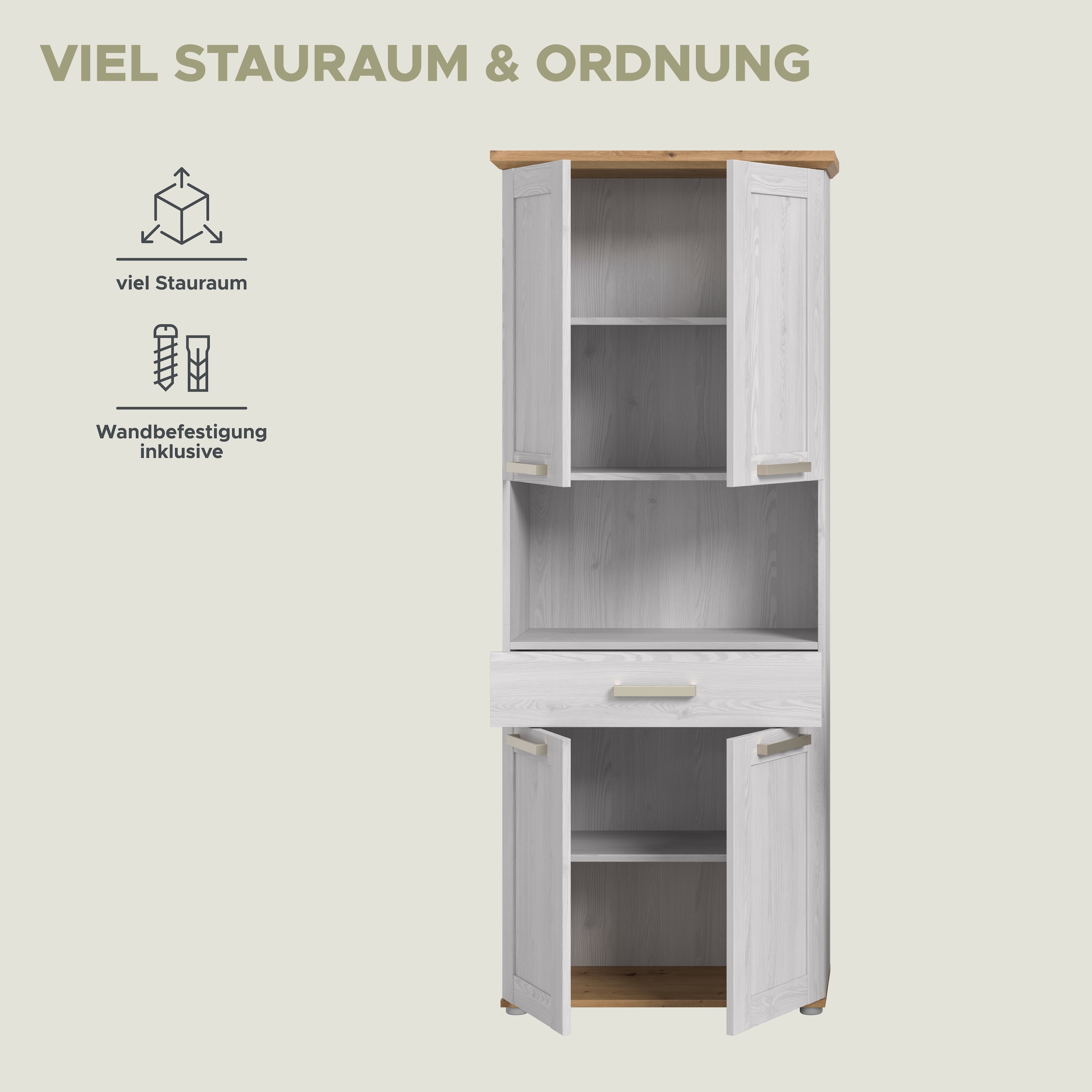 welltime Hochschrank »COSENZA« 1 Stk. tlg. Hochschrank, Bad, Badezimmerschrank