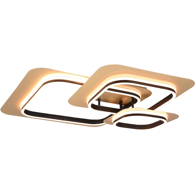 74x74 TRIO OTTO LED Deckenleuchte 3 cm Deckenleuchte flammig-flammig, schwarz-gold Dimmstufen 1 online warmweiß Design Leuchten »Lugo«, 3000K bei