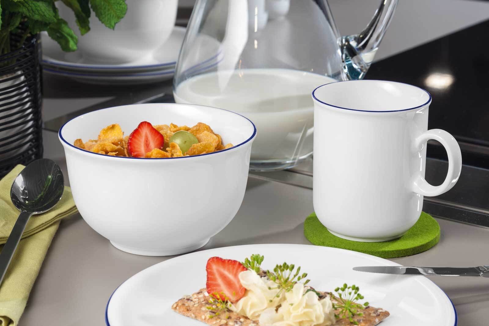 Seltmann Weiden Frühstücksteller »Frühstücksteller Compact Blaurand ø 19,3 cm 6er Set weiß-blau«