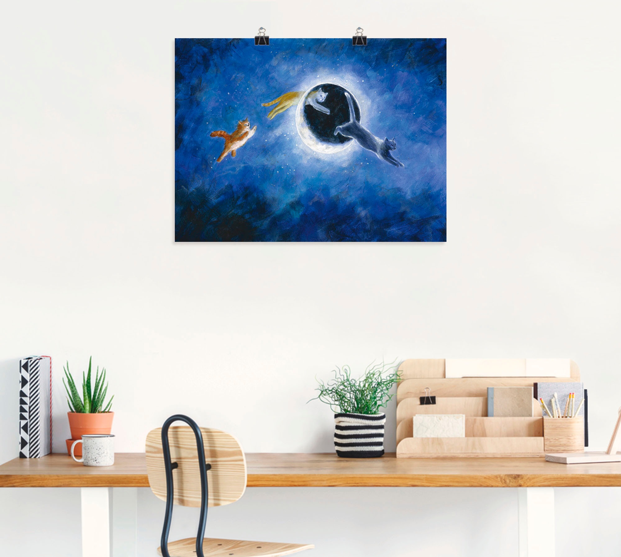 Artland Wandbild »In der Nacht sind alle Katzen grau«, Haustiere, (1 St.), als Leinwandbild, Poster in verschied. Größen