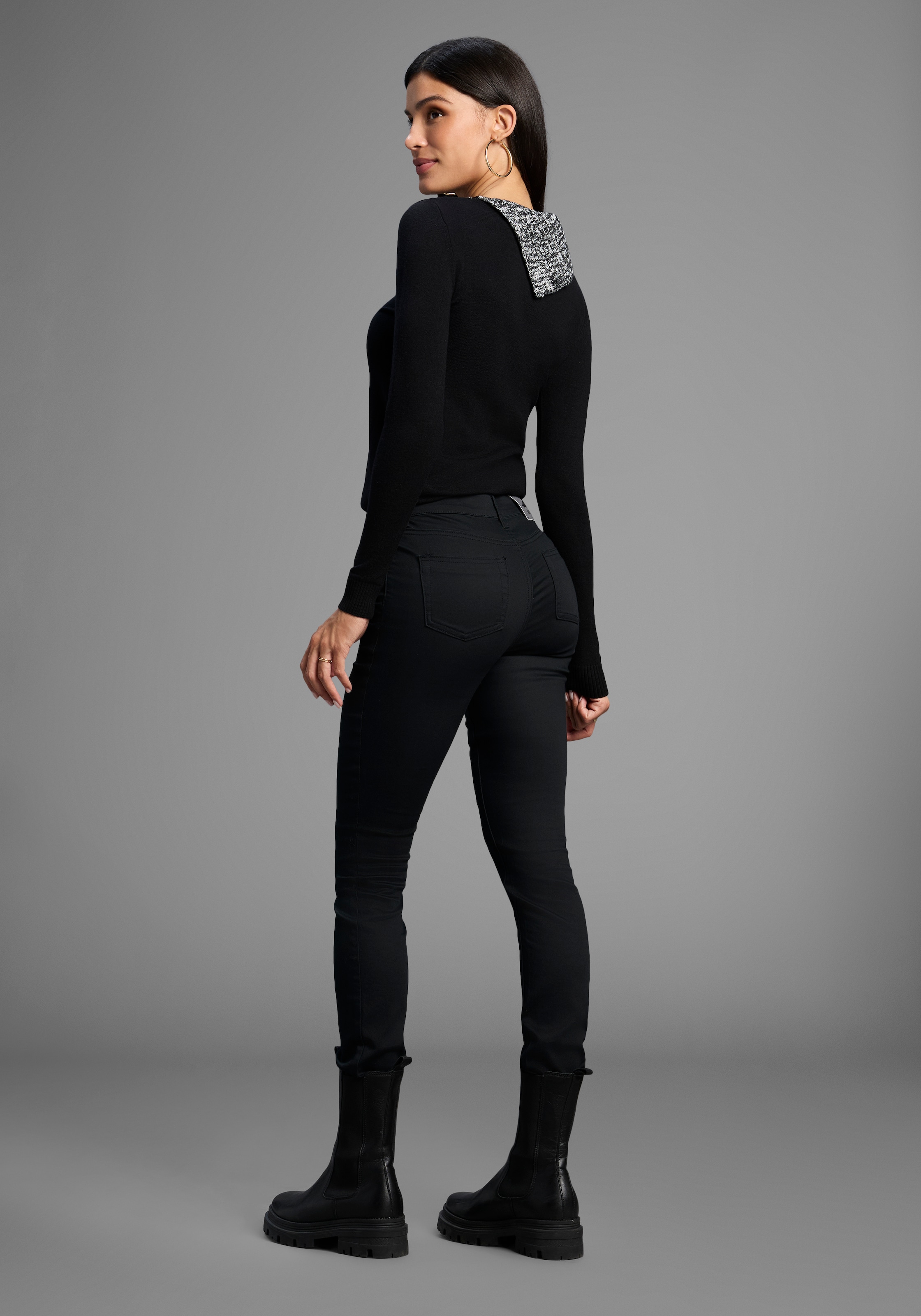 Arizona Slim-fit-Jeans »Shaping«, enge Passform, Röhrenjeans, Used-Look-Waschung, hohe Leibhöhe