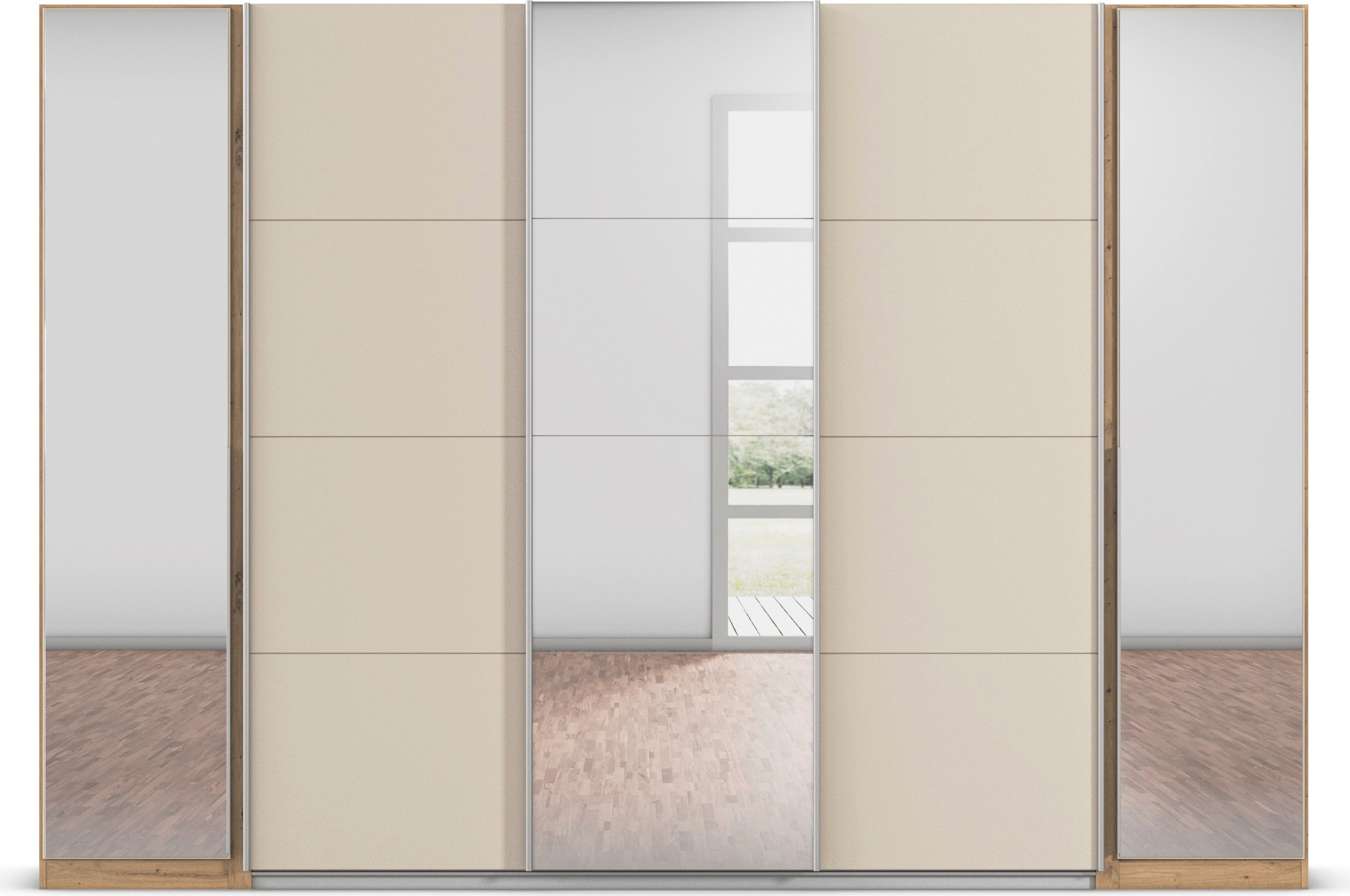 OTTO home Schwebetürenschrank »Dreh-/Schwebetürenschrank Kleiderschrank Familie, OTTOs Choice, Agordo« in verschiedenen Farben erhältlich, Breite ca. 301cm, 