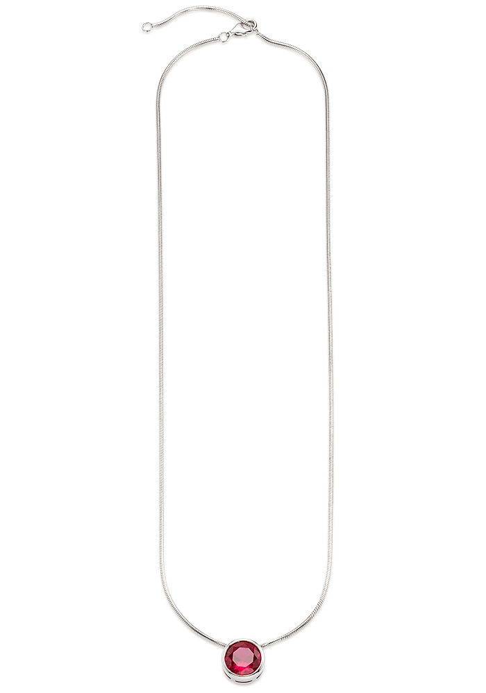 Bruno Banani Kette mit Anhänger »Schmuck Geschenk Silber 925 Halsschmuck Halskette Schlangenkette Stein«, mit Zirkonia (synth.), Korund (synth.) oder Spinell (synth.)