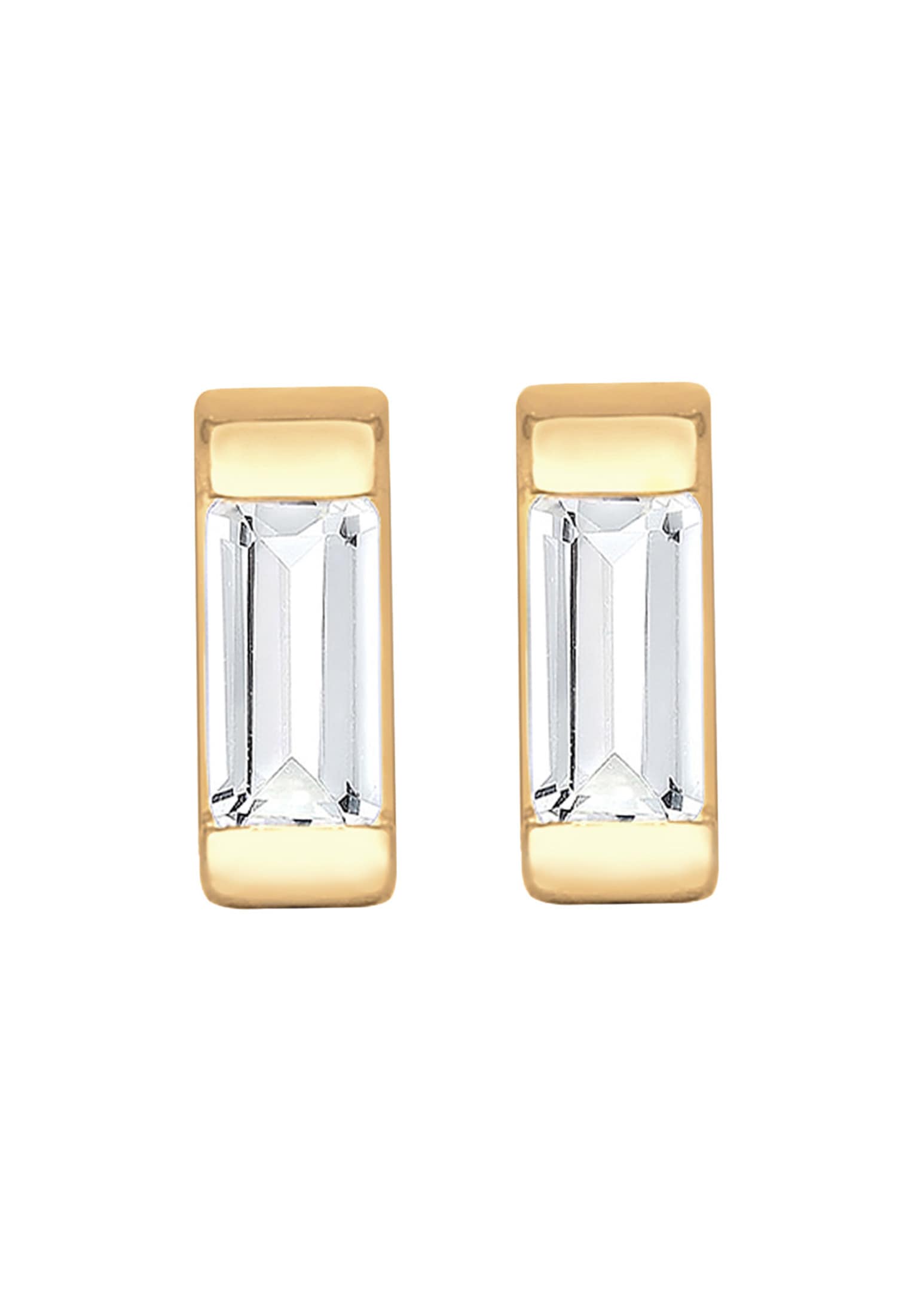 Elli Premium Paar Ohrstecker »Ohrringe Minimal Geo Topas Edelstein Zart 585 Gelbgold«