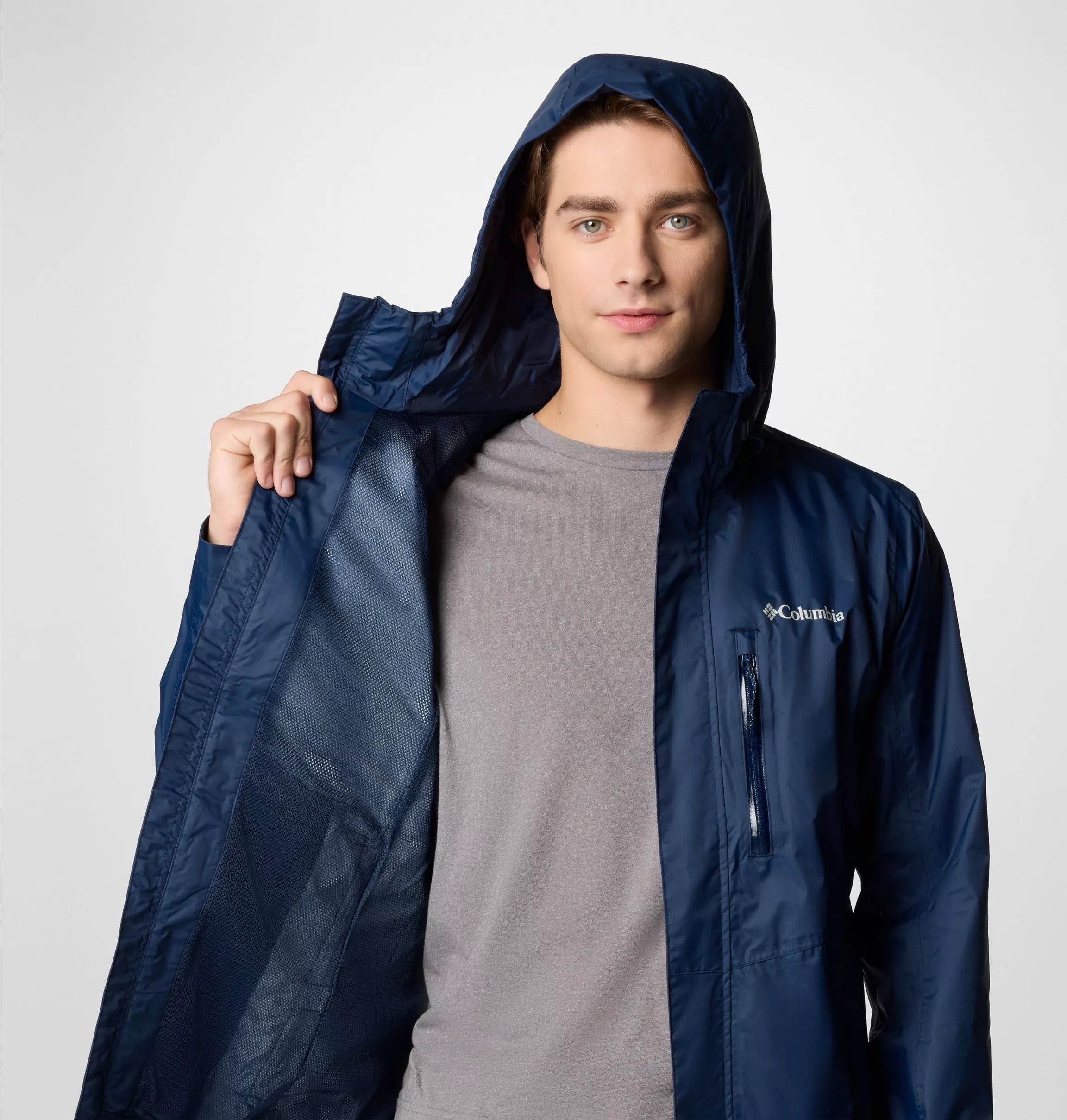 Columbia Regenjacke »Pouring Adventure III Jacket« sportliche Logostickerei, wasserdichtes und winddichtes Material