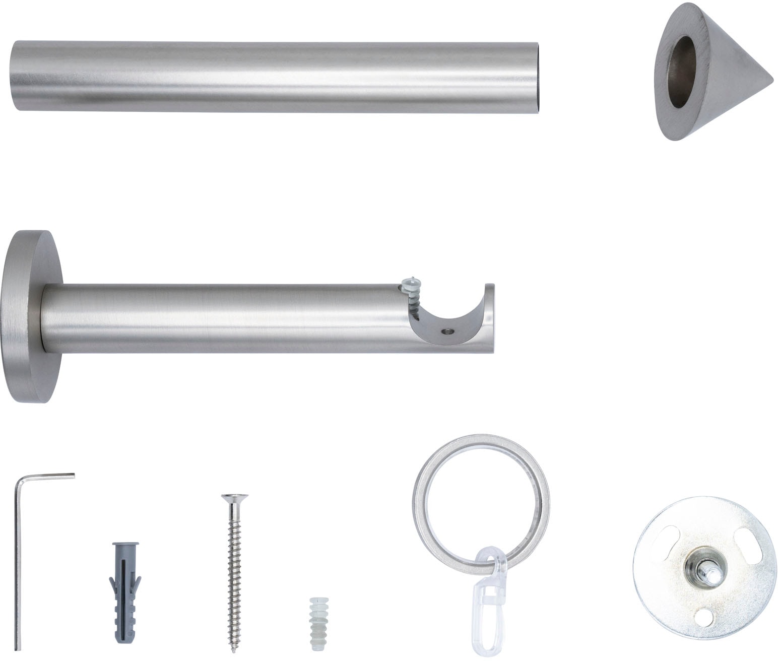 mydeco Gardinenstange »20mm Cone Wandträger 12 cm«, 1 läufig-läufig, Fixmaß