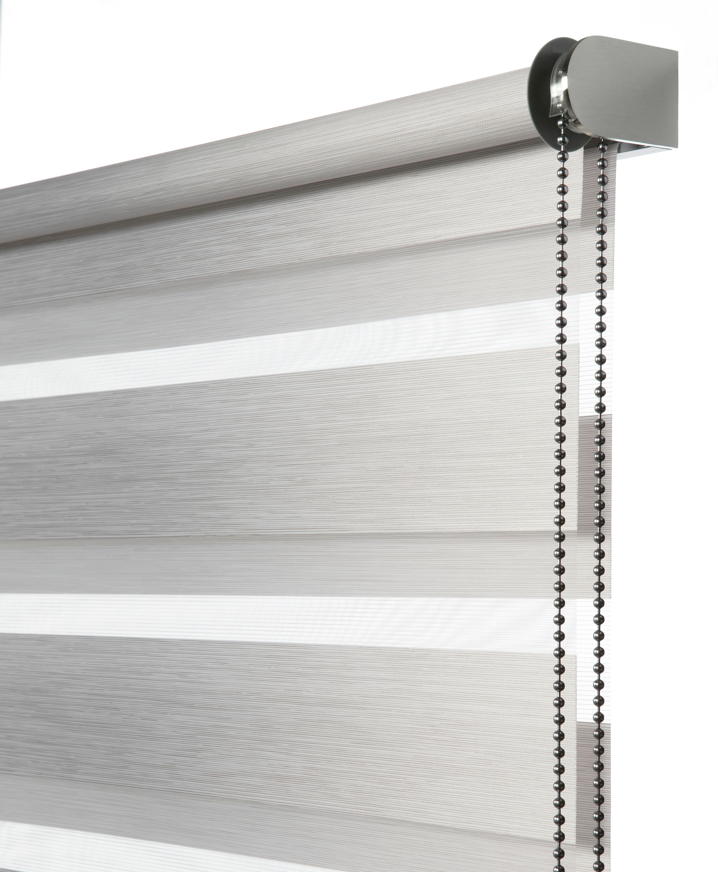 GARDINIA Doppelrollo »de luxe«, halbtransparent, Sichtschutz, mit Bohren/ohne Bohren, freihängend, hochwertiges Gesamtkonzept mit silbernen Metallkomponenten