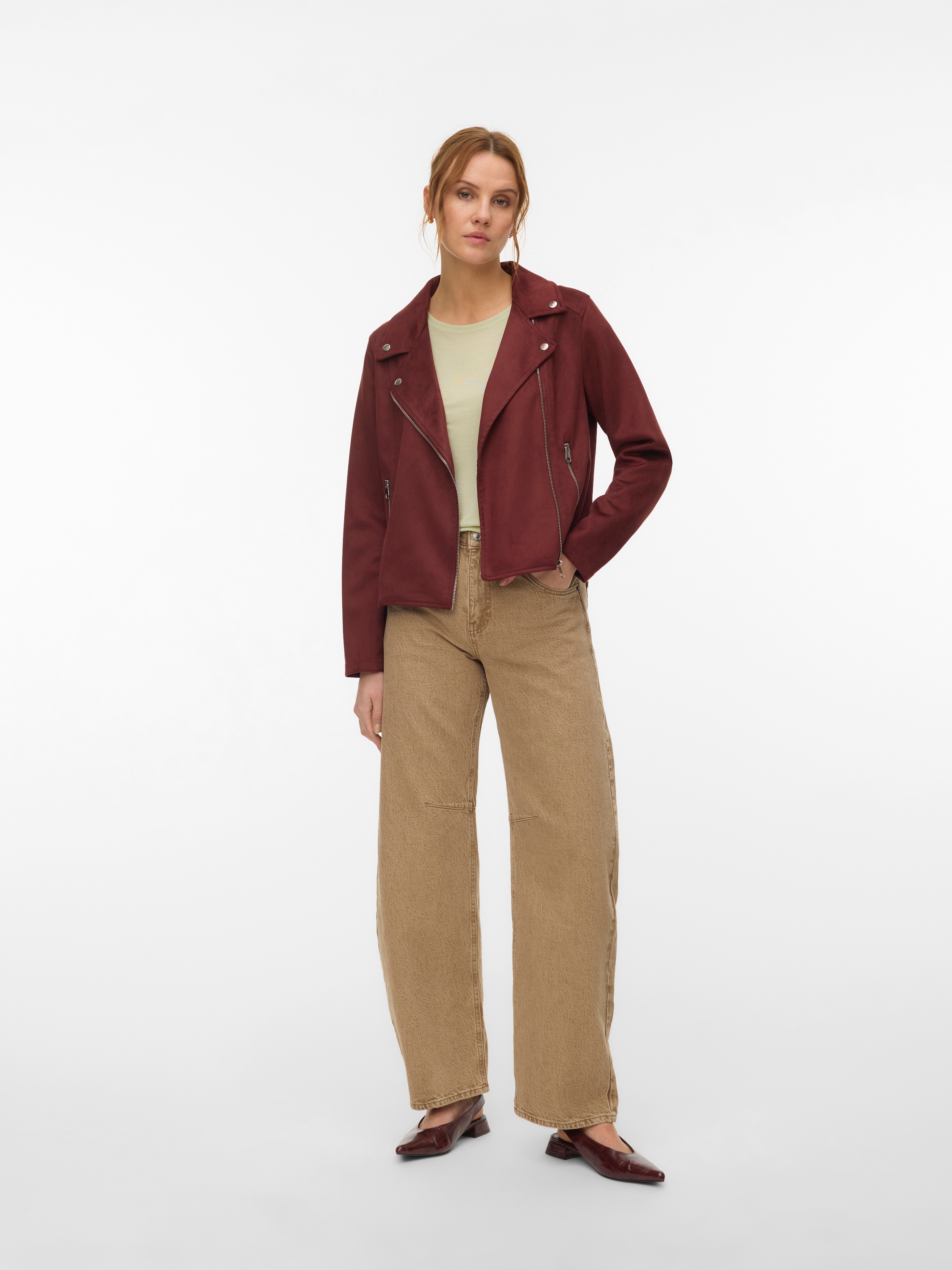 Vero Moda Bikerjacke »VMJOSE SHORT FAUX SUEDE JACKET GA NOOS« mit asymetrischem Reißverschluss