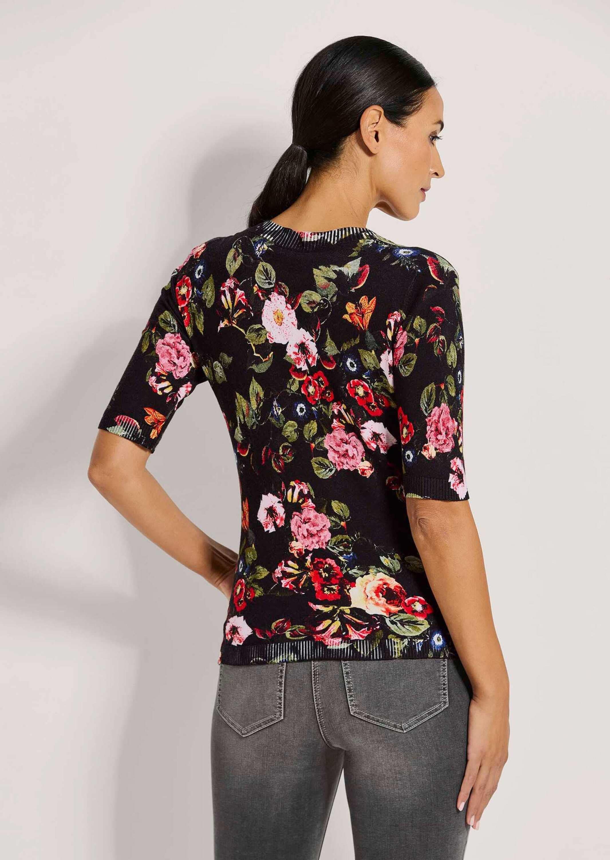 MADELEINE Longpullover »Pullover Rundhals-Pullover mit Unikat-Print«