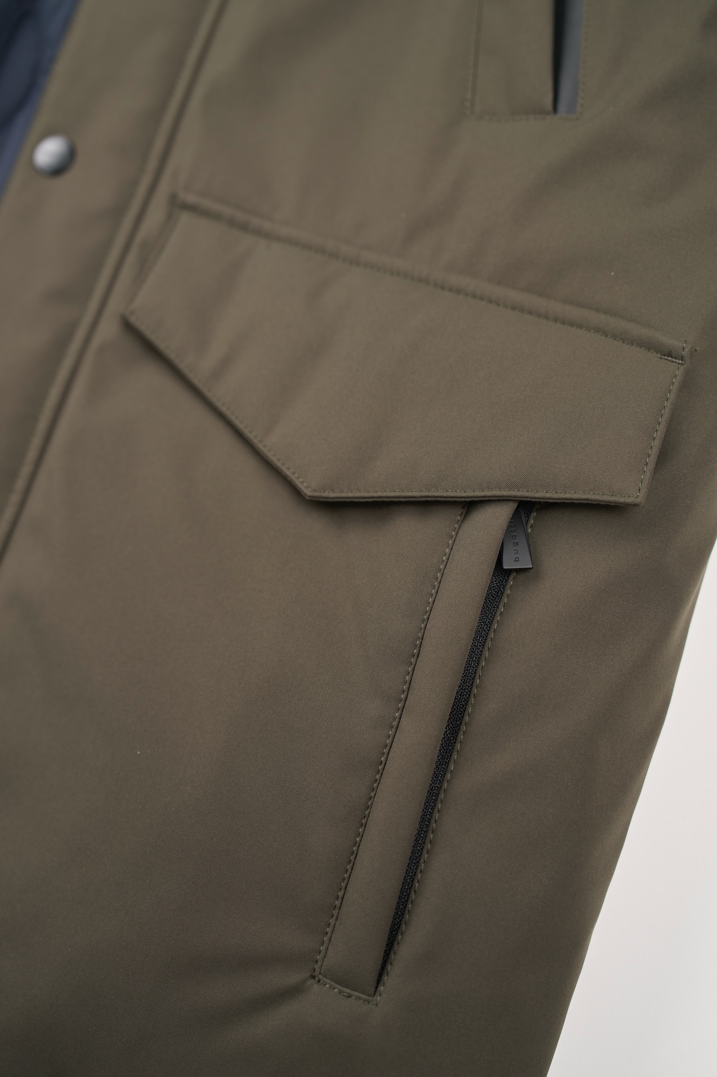 bugatti Langjacke, mit Kapuze, mit innenliegendem Strickkragen