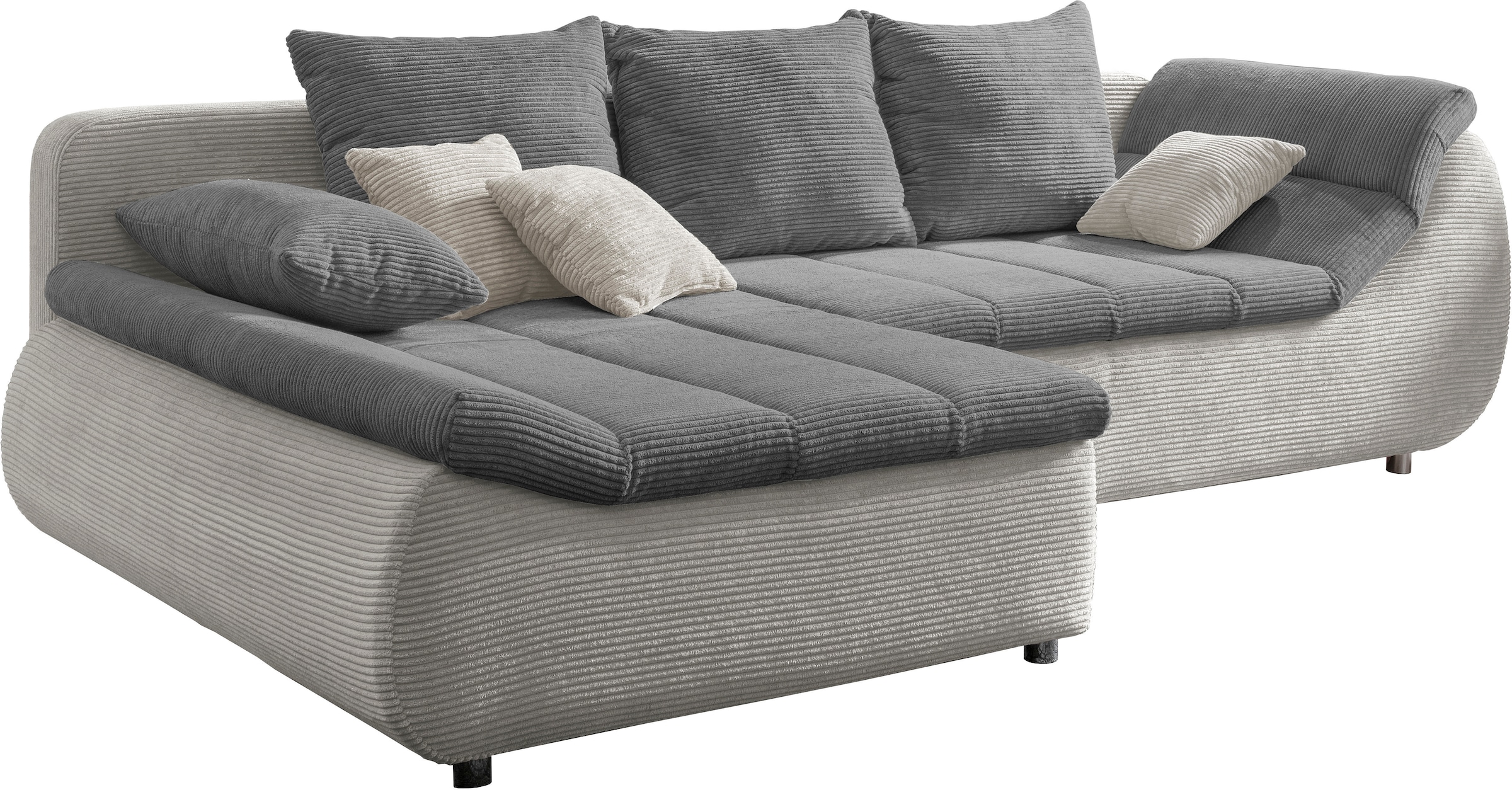 INOSIGN Ecksofa »Imola elegant und bequem, aktuelle Steppung im Sitz, L-Form«, wahlweise mit Bettfunktion