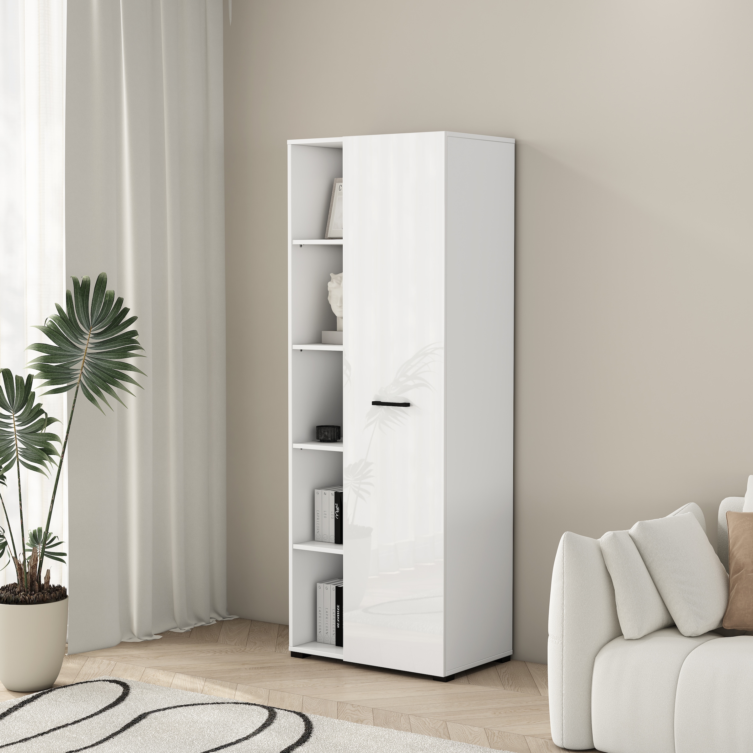 OTTO home Aktenschrank »Moid, moderner Mehrzweckschrank,« Maße: 64,5x41,5x175 cm, 5 Fächer mit viel Stauraum