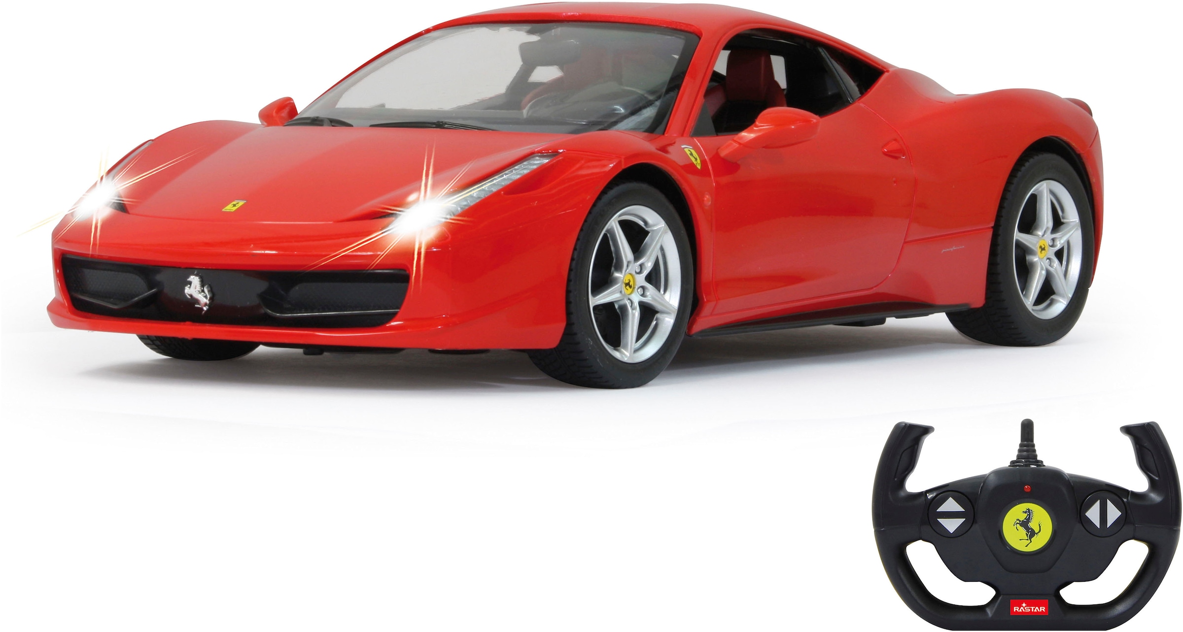 Jamara RC-Auto »Deluxe Cars, Ferrari 458 Italia, 1:14, rot, 2,4GHz«, mit LED-Licht
