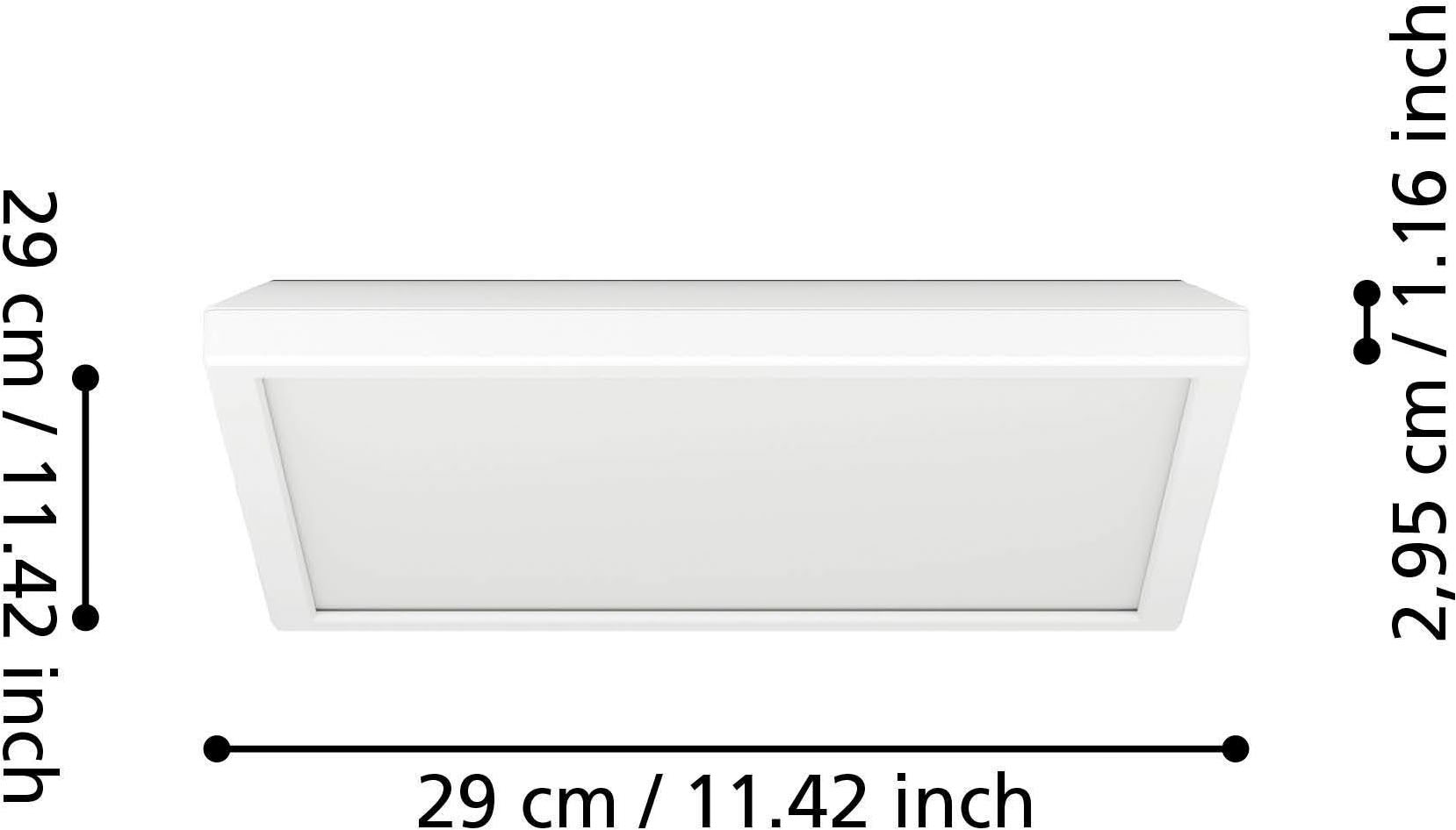 EGLO Deckenleuchte »Rovito Deckenlampe, Deckenbeleuchtung, Badlampe, Kunststoff, IP44« LED-Modul 1 Stk. Kaltweiß | Neutralweiß | Warmweiß Wand-/Deckenleuchte - L29 x B29 x H3 cm - weiß - 13,4W inkl.