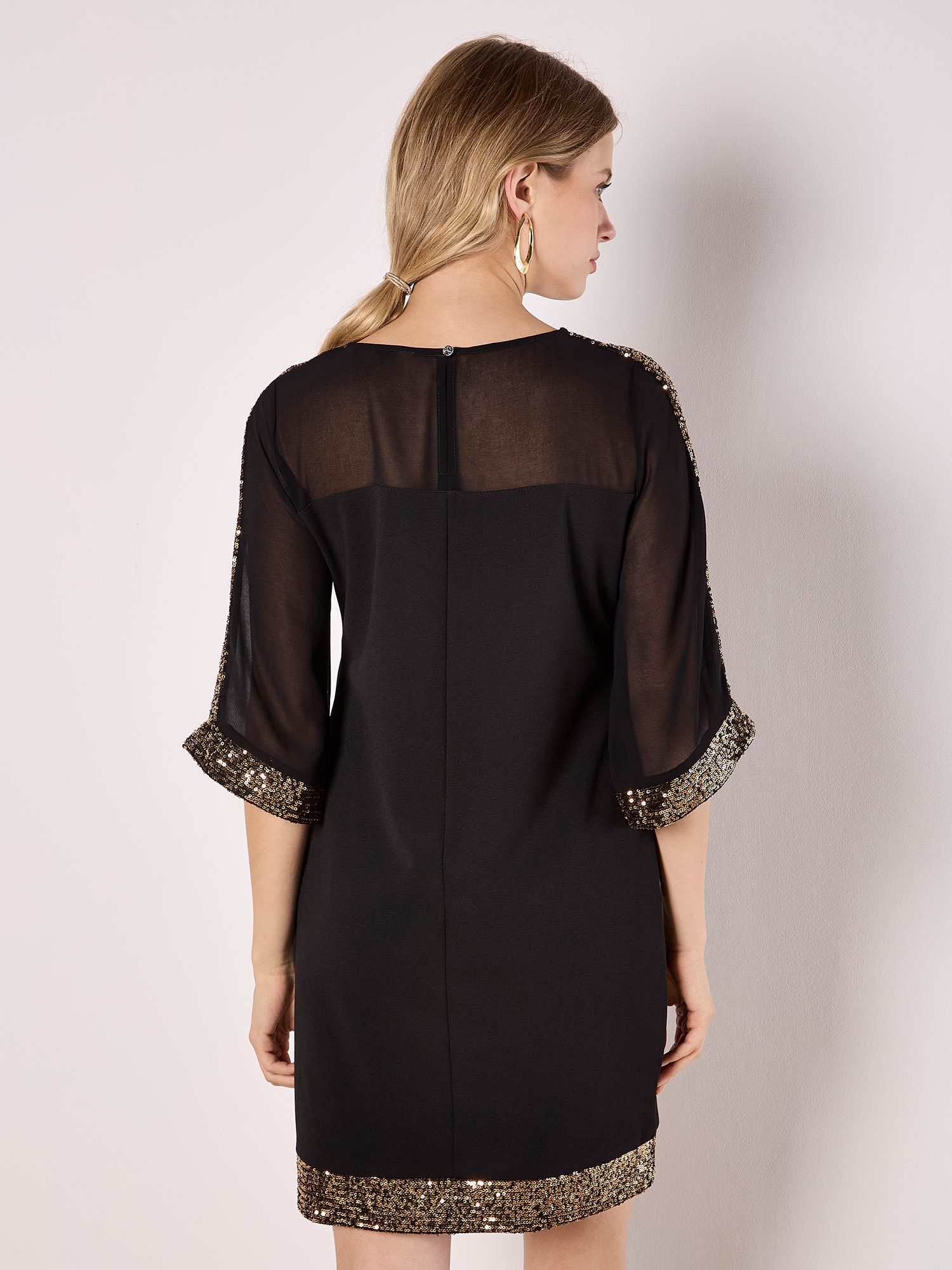 Apricot Druckkleid »Kimono-Ärmel-Kleid« mit Pailletten