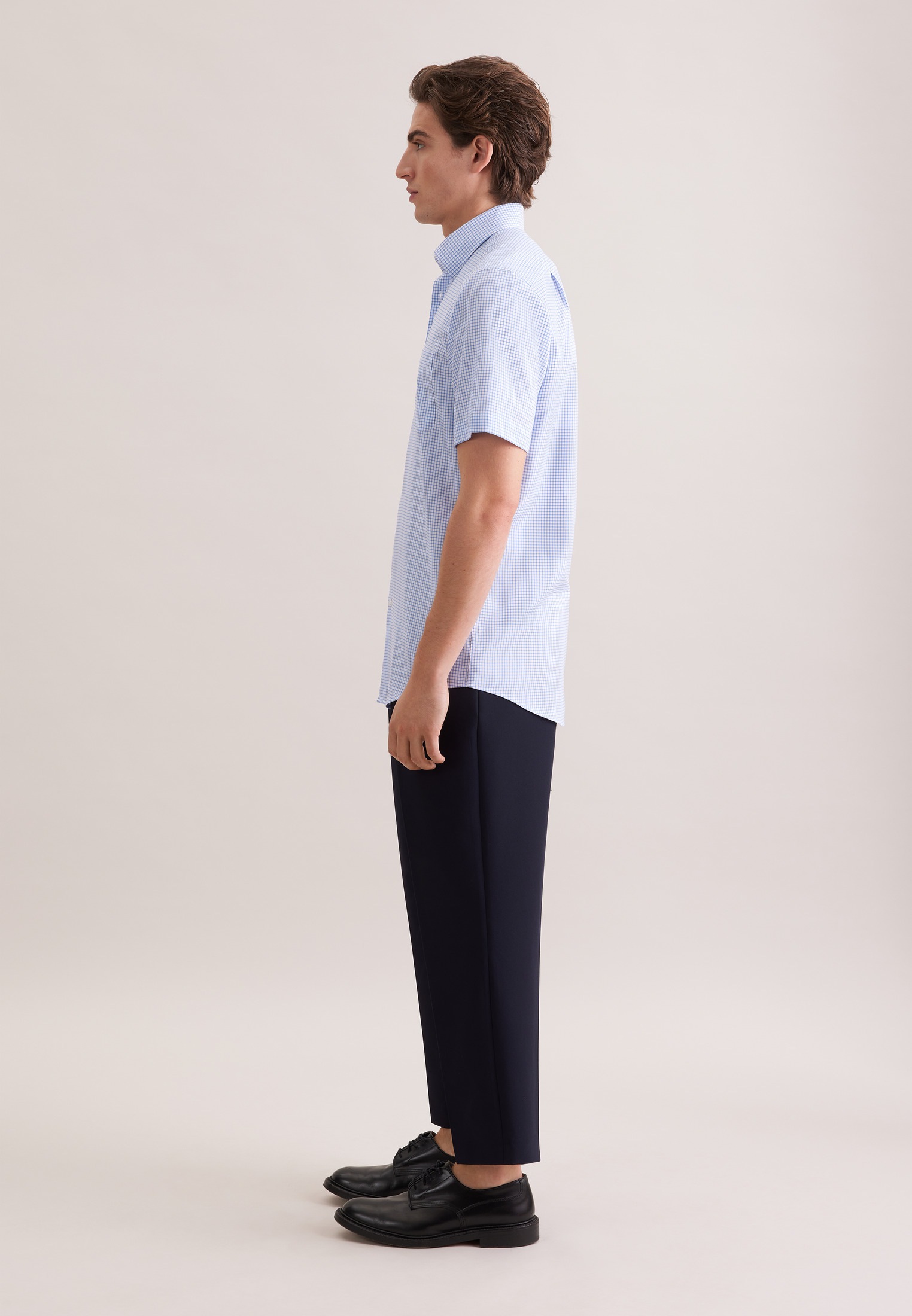 seidensticker Businesshemd »Schwarze Rose« Regular 1/2 Covered-Button-Down-Kragen Karo