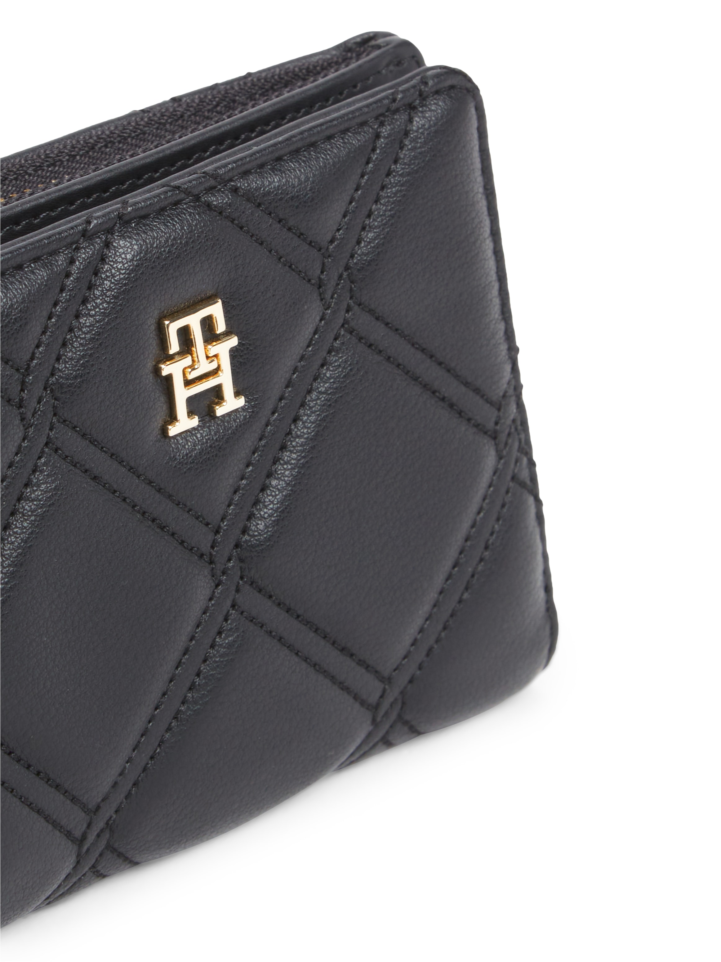 Tommy Hilfiger Geldbörse »TH FEMININE BIFOLD« Damen Geldbeutel, Portemonnaie mit goldfarbenem TH-Logoelement
