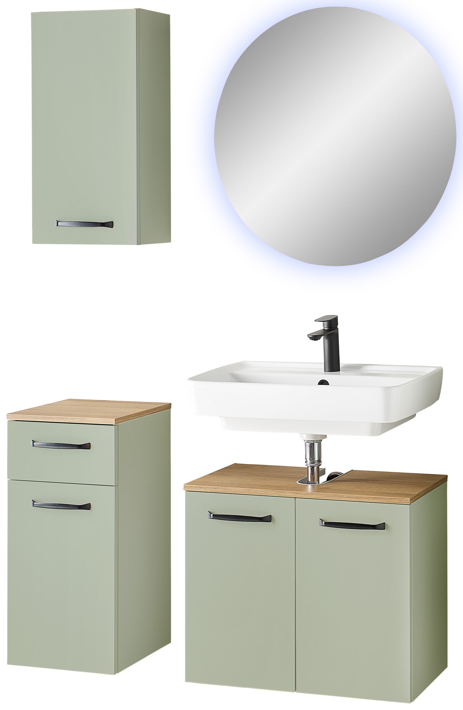 Saphir Badmöbel-Set »Quickset 500, Waschbeckenunterschrank mit Spiegel« 4 Stk. tlg.