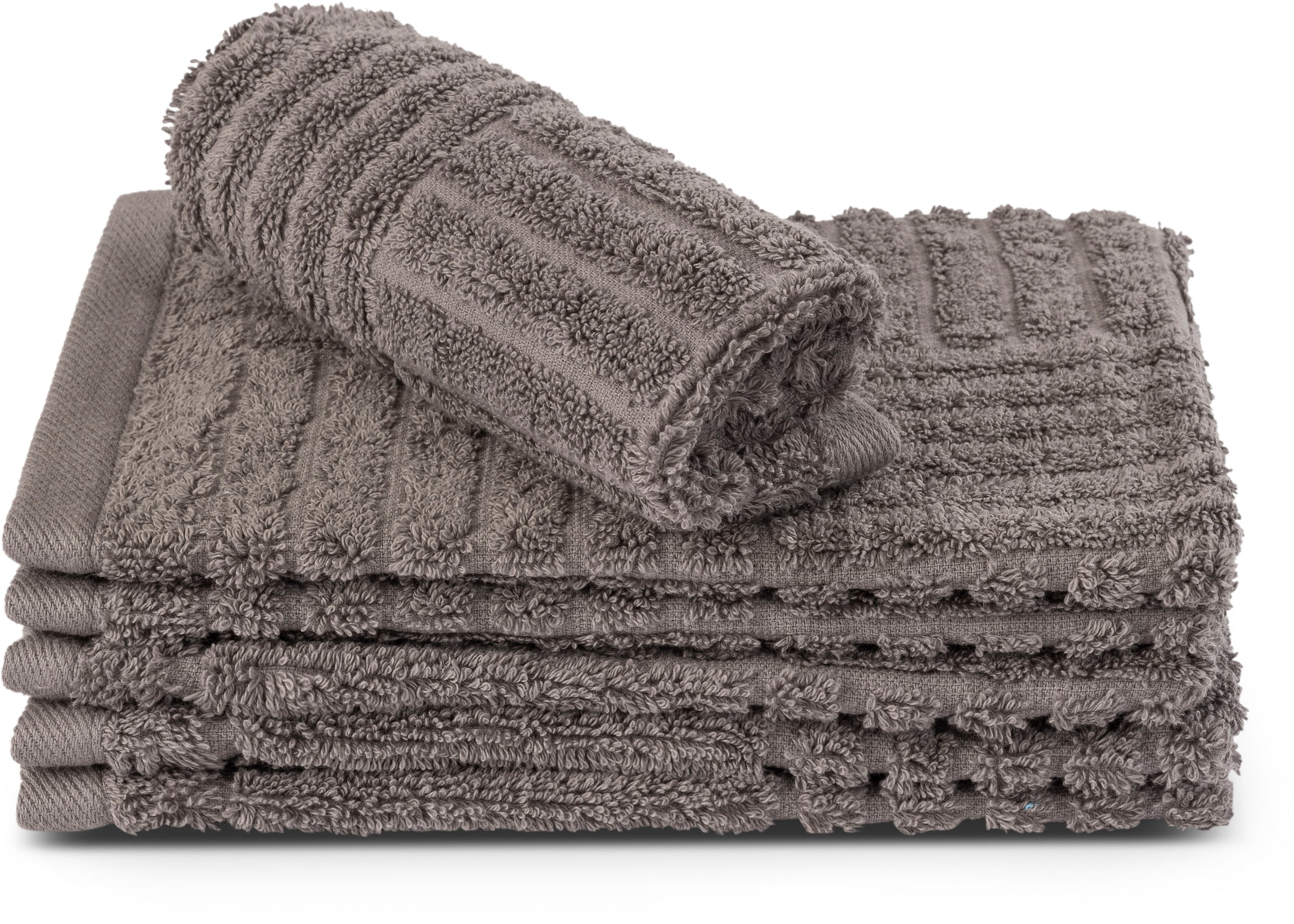 Ross Waschhandschuh »CARRE« 100% Baumwolle in grau, Größe B/L: 16 cm x 22 cm