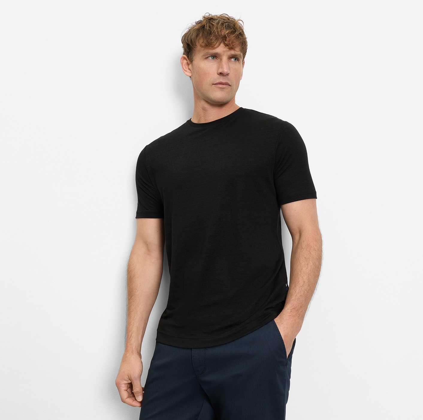 OLYMP Rundhalsshirt aus Leinen