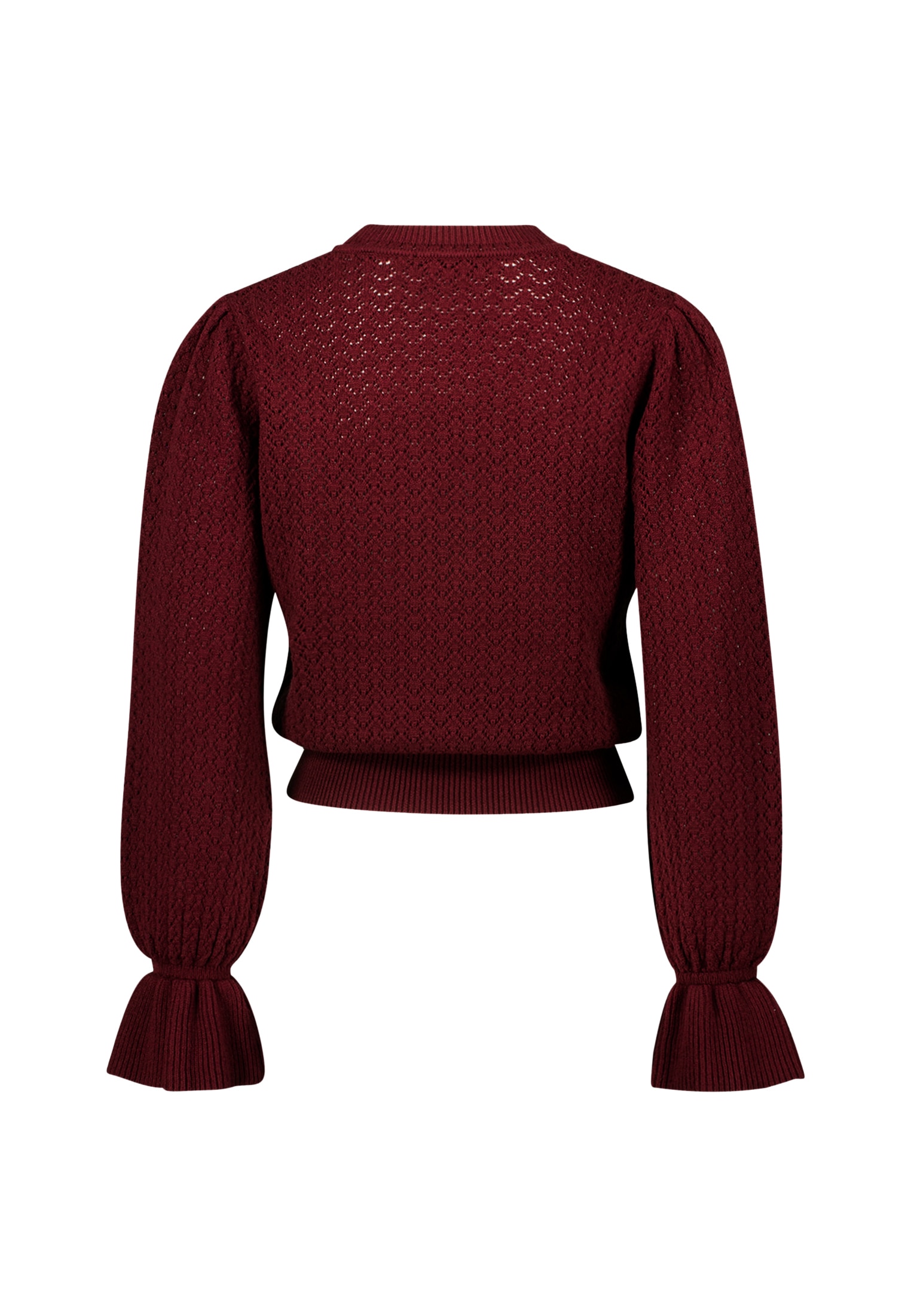 Zero Rundhalspullover »Pullover mit Volant-Ärmeln«