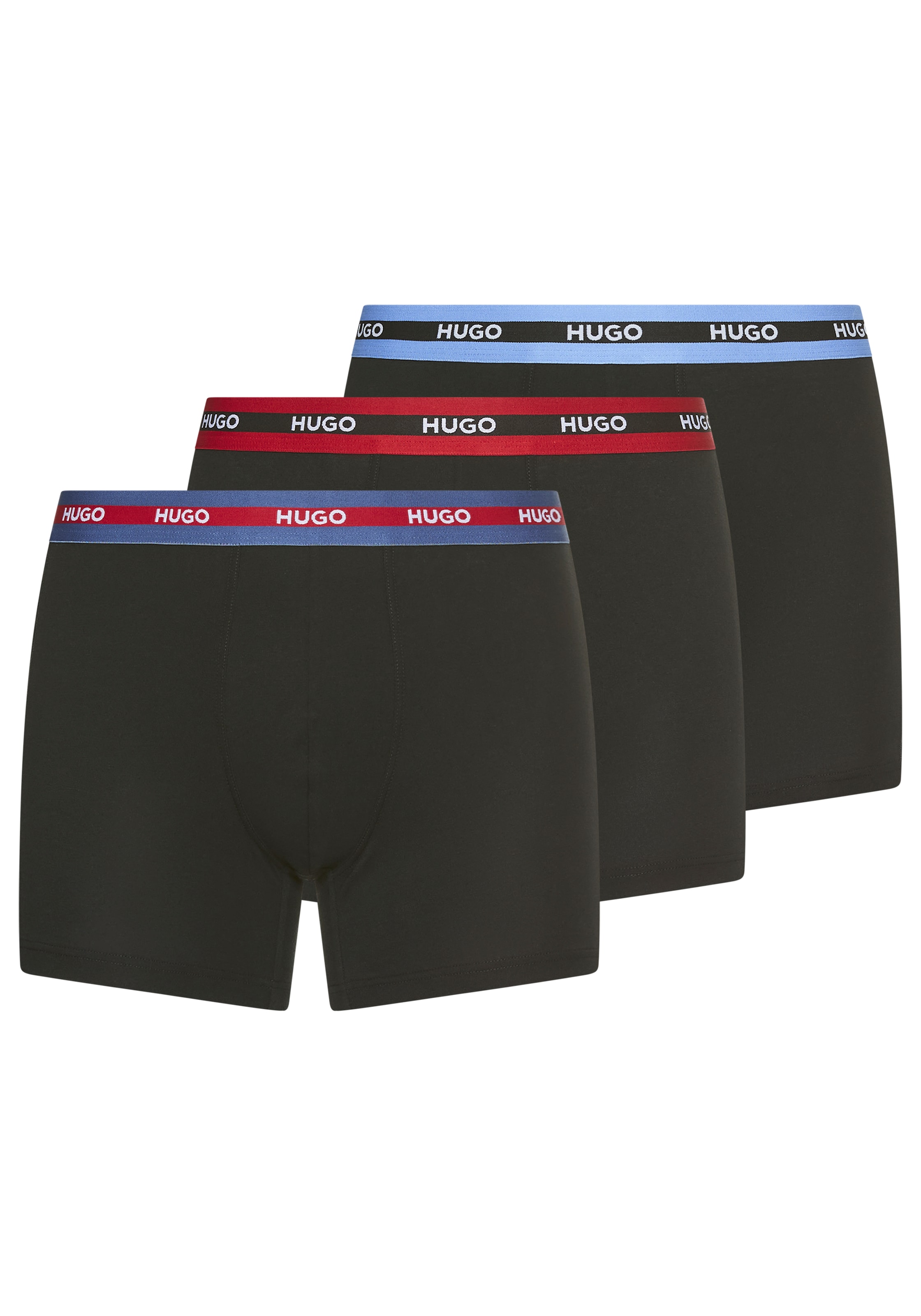 HUGO Underwear Trunk »BOXERBR TRIPL PLANET«, kontrastfarbener Bund mit Logo
