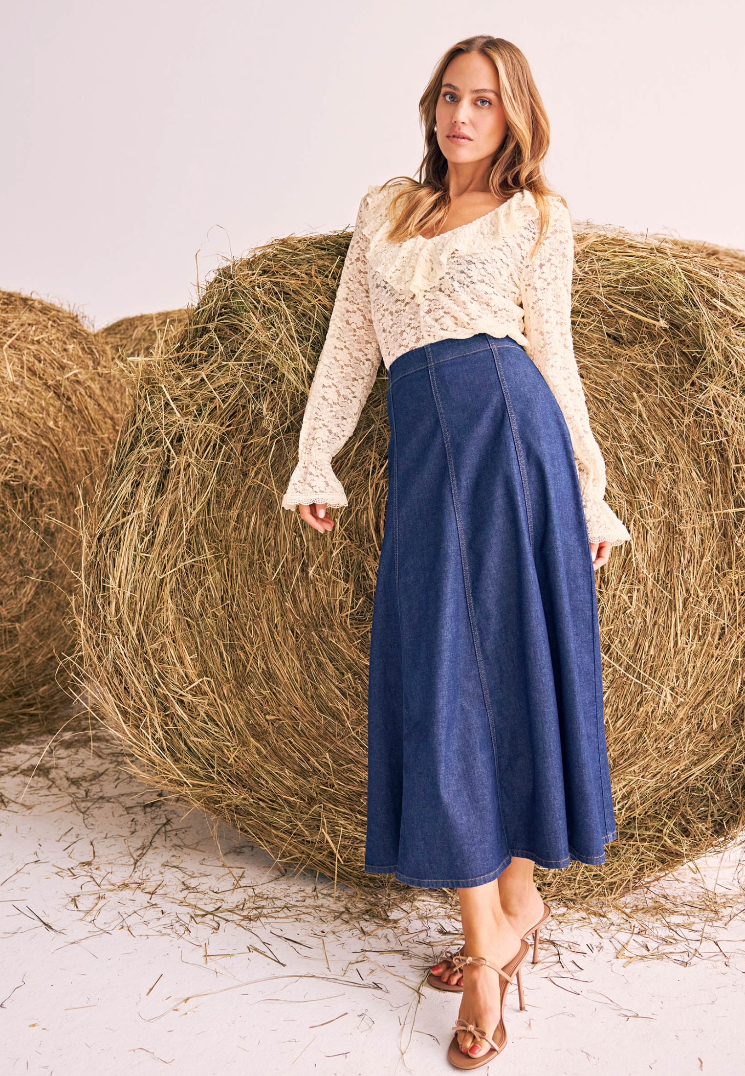 Zero Maxirock »Maxi-Jeansrock ausgestellt«