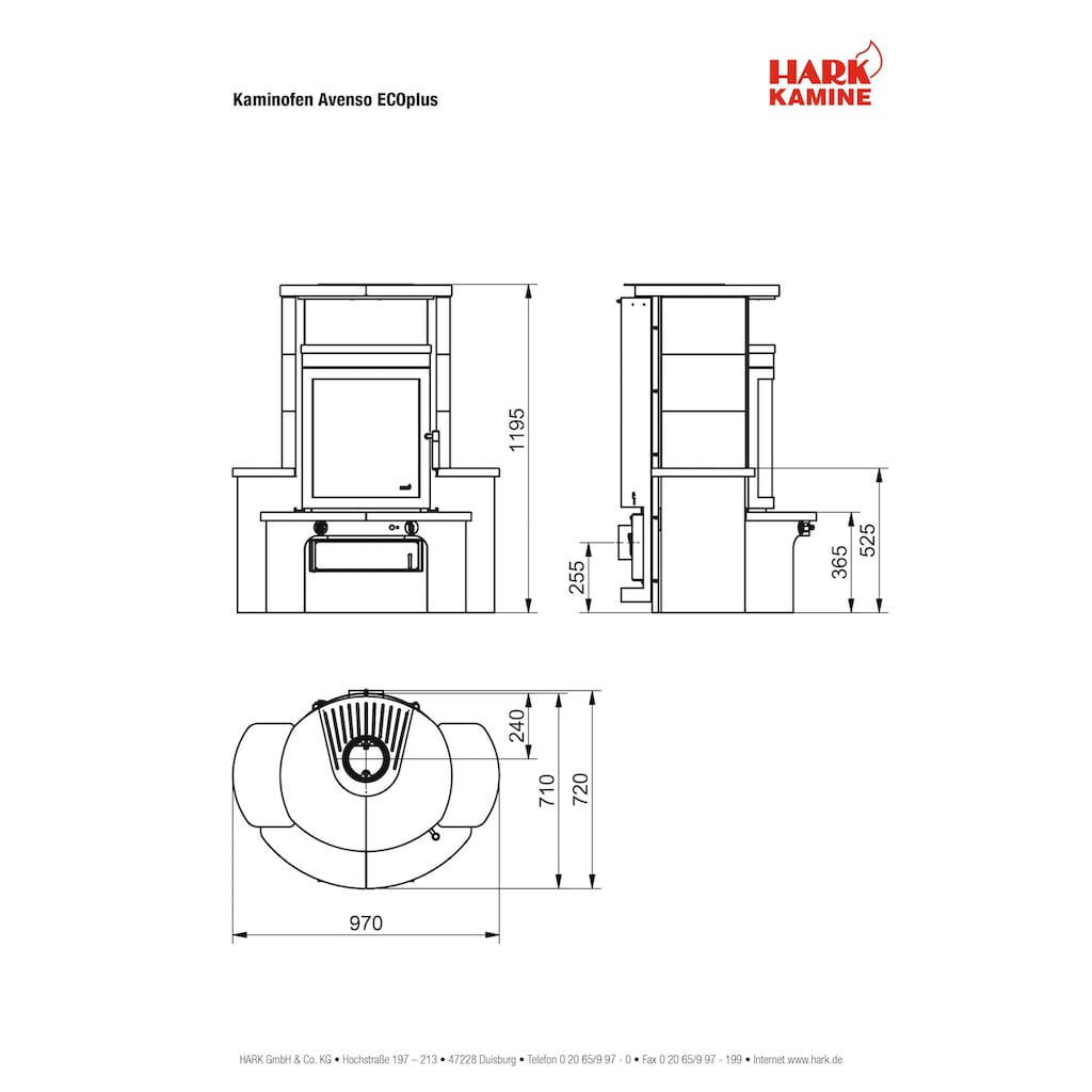 HARK Kaminofen »Avenso GT ECOplus 6 KW«, Cr.Weiß/M.Schwarz, mit EcoPlus Filter