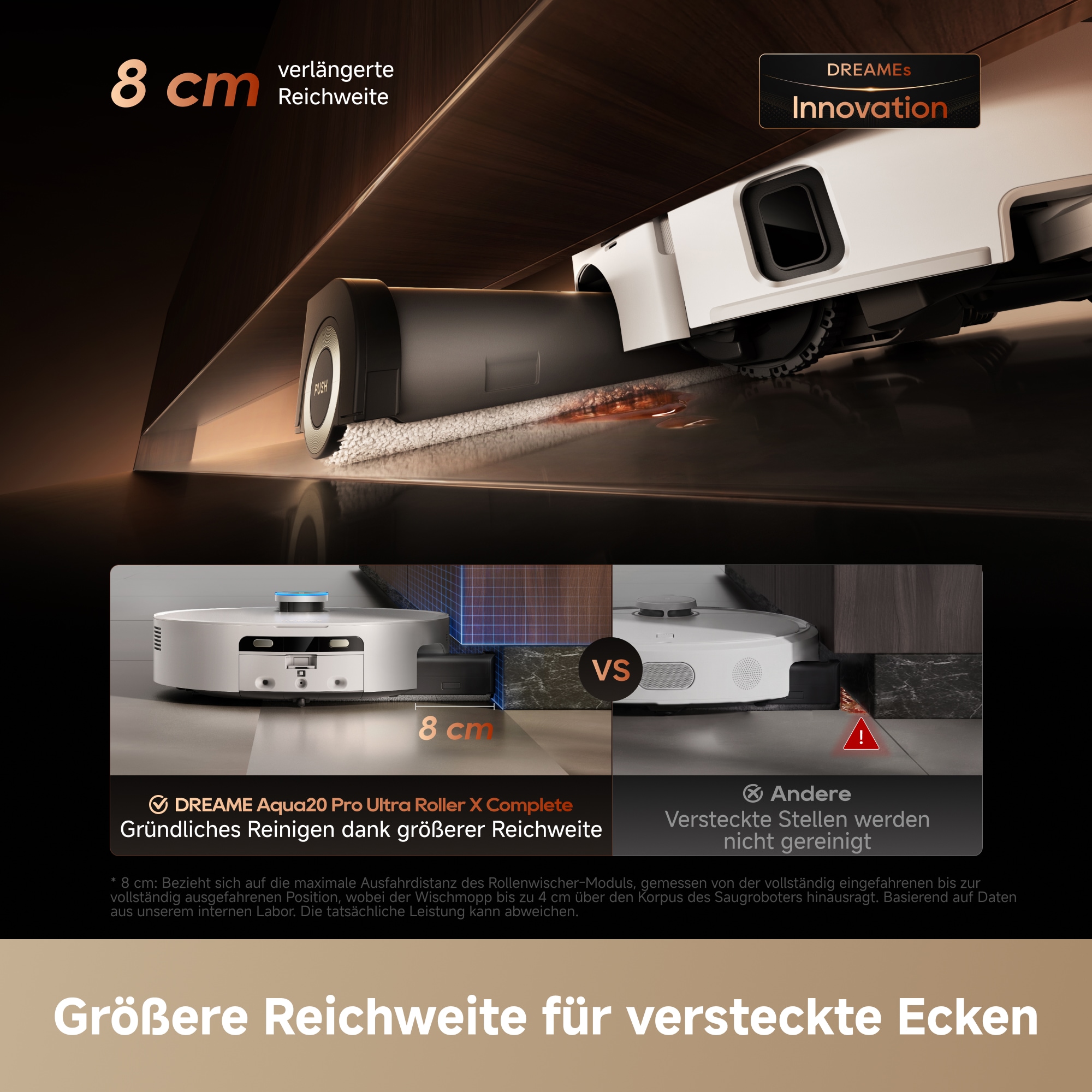 Dreame Nass-Trocken-Saugroboter »Aqua20 Pro Ultra Roller X Complete White« Vollautomatische Absaugstation, App-Steuerung