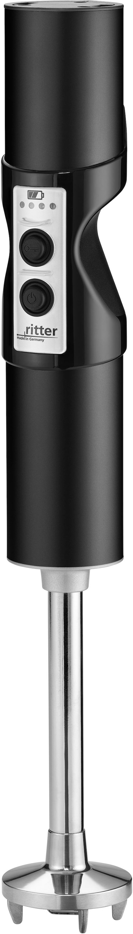 Akku-Stabmixer »stilo 7 Plus Trendfarbe Schwarz«, 120 W, mit 4 Aufsätzen aus Edelstahl...