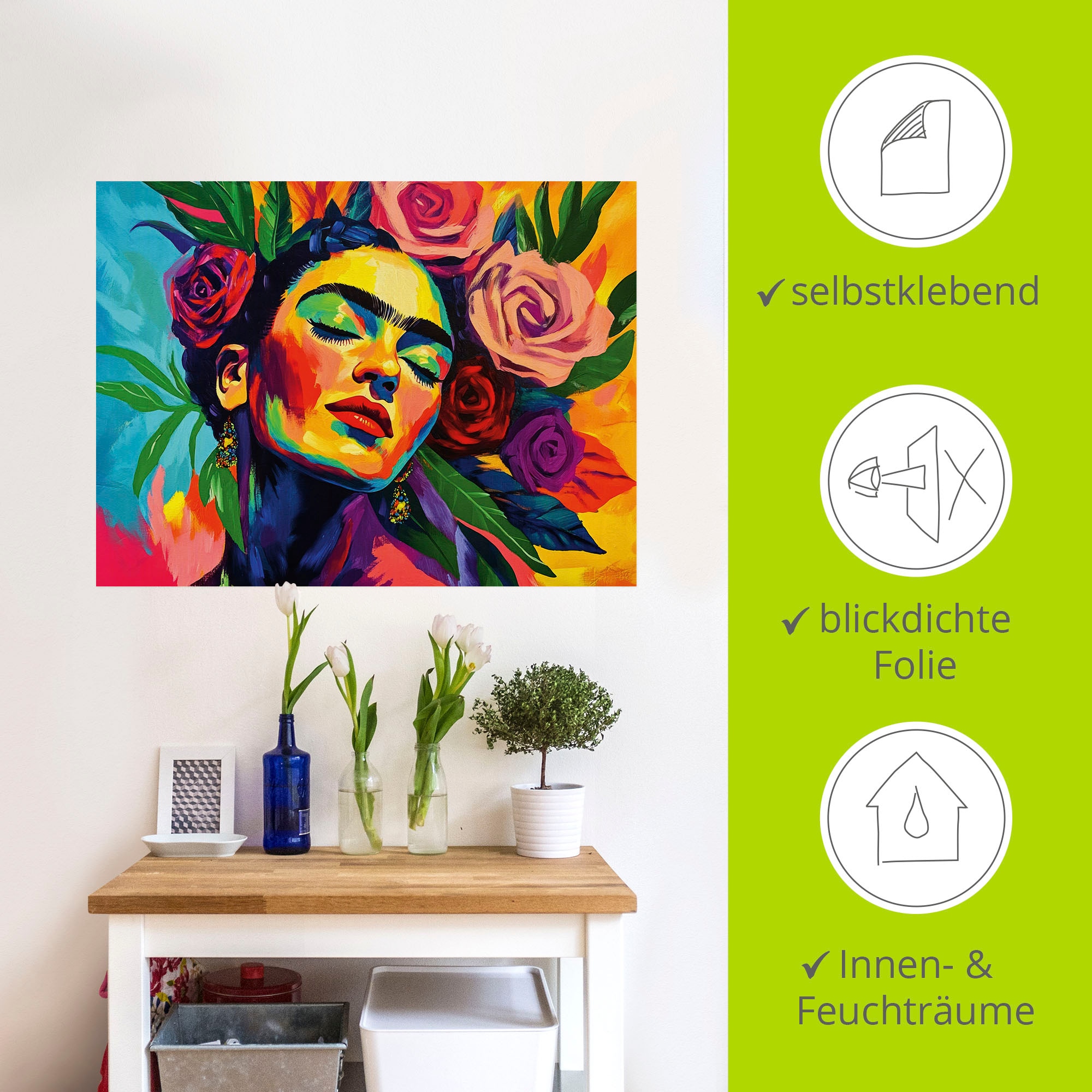 Artland Wandbild »Die florale Umarmung, Rosen Mädchen« Bilder von Frauen 1 Stk. tlg. als Alubild, Leinwandbild, Poster, Wandaufkleber in verschied. Größen