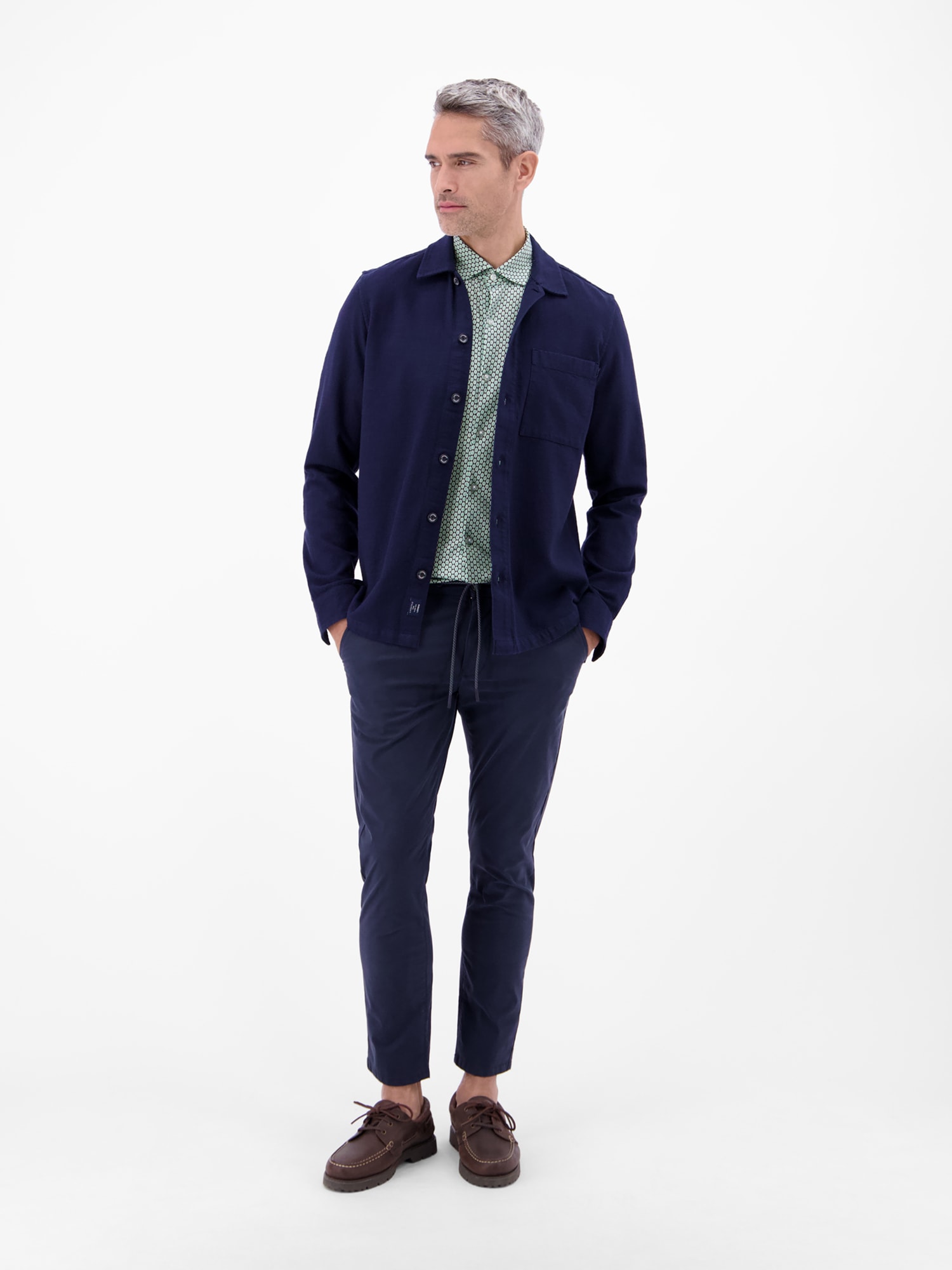 LERROS Kurzarmhemd »1/2 Hemd mit Minimalprint, 100 % Baumwolle«