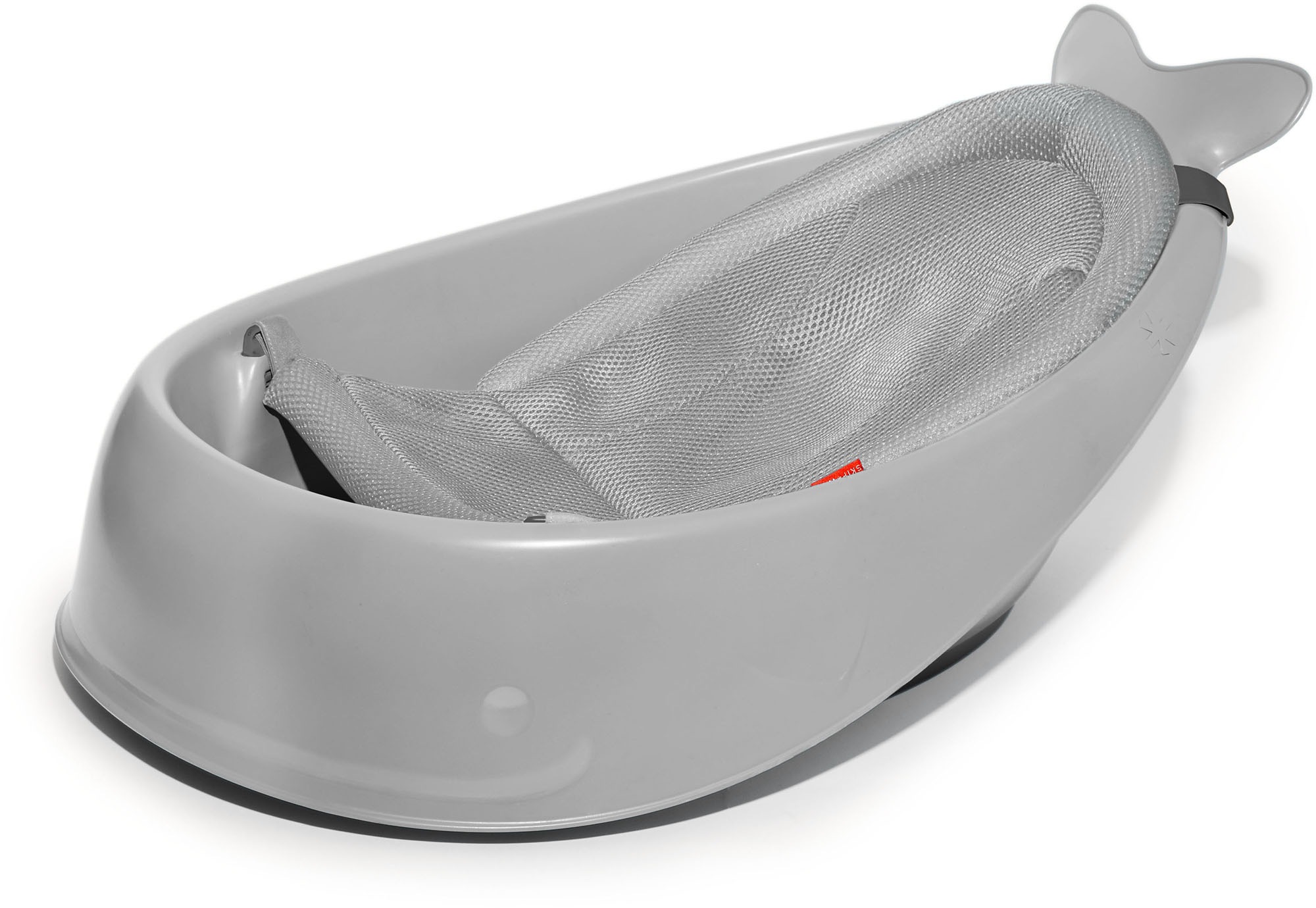 Skip Hop Babybadewanne "Moby, grau" Höhe 30 cm Netzmatte  mit Ablaufstöpsel