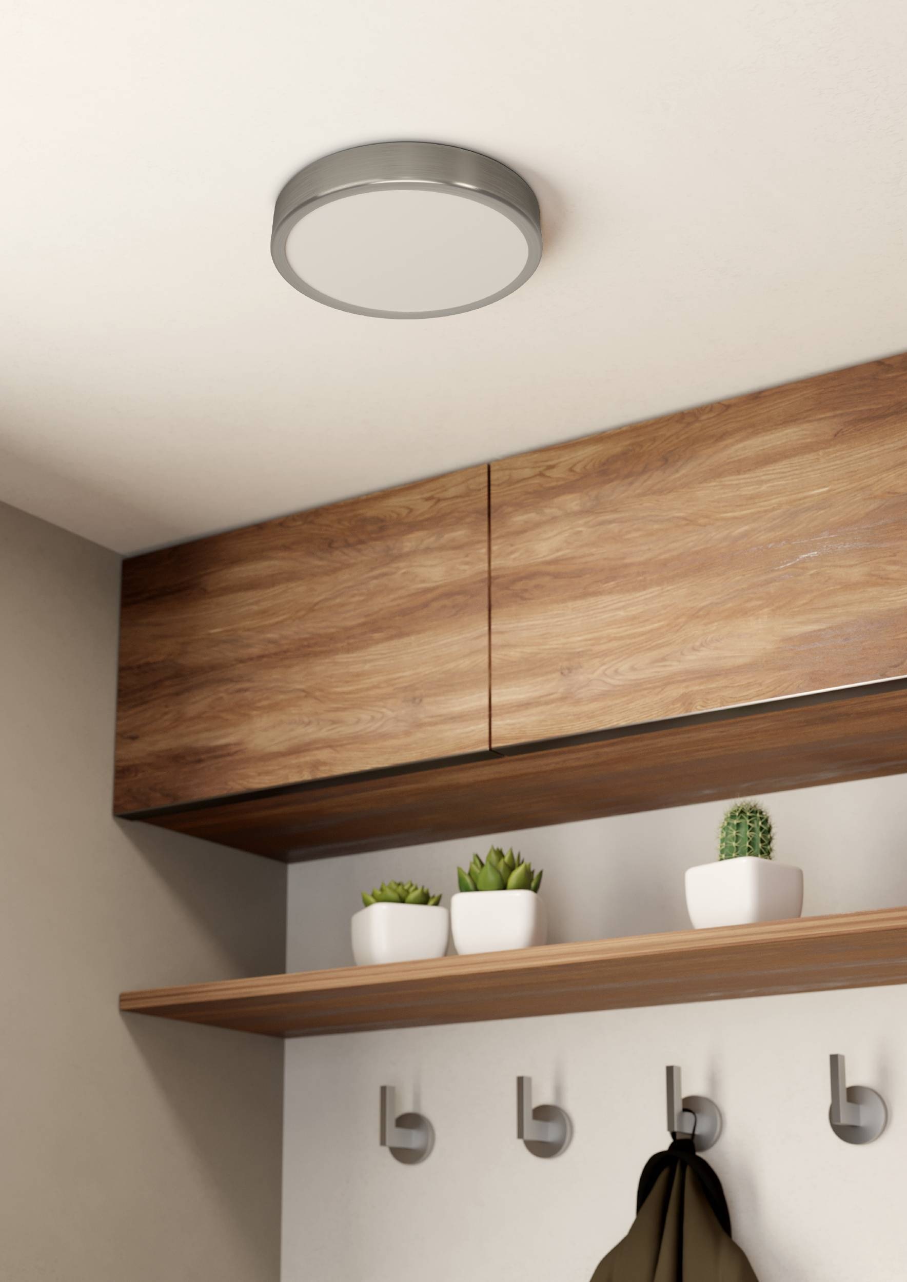 EGLO Aufbauleuchte »Fueva 5 Deckenleuchte, Stahl und Kunststoff, Wohnzimmerlampe, Lampe« LED-Modul 1 Stk. Warmweiß Aufbauleuchte, Deckenlampe in Nickel-Matt, Weiß, LED Aufbaulampe