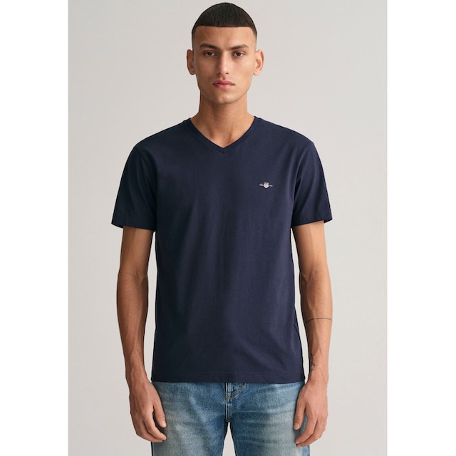 OTTO einer Gant kaufen SHIELD T-SHIRT«, mit »SLIM V-NECK T-Shirt Logostickerei bei online auf der kleinen Brust