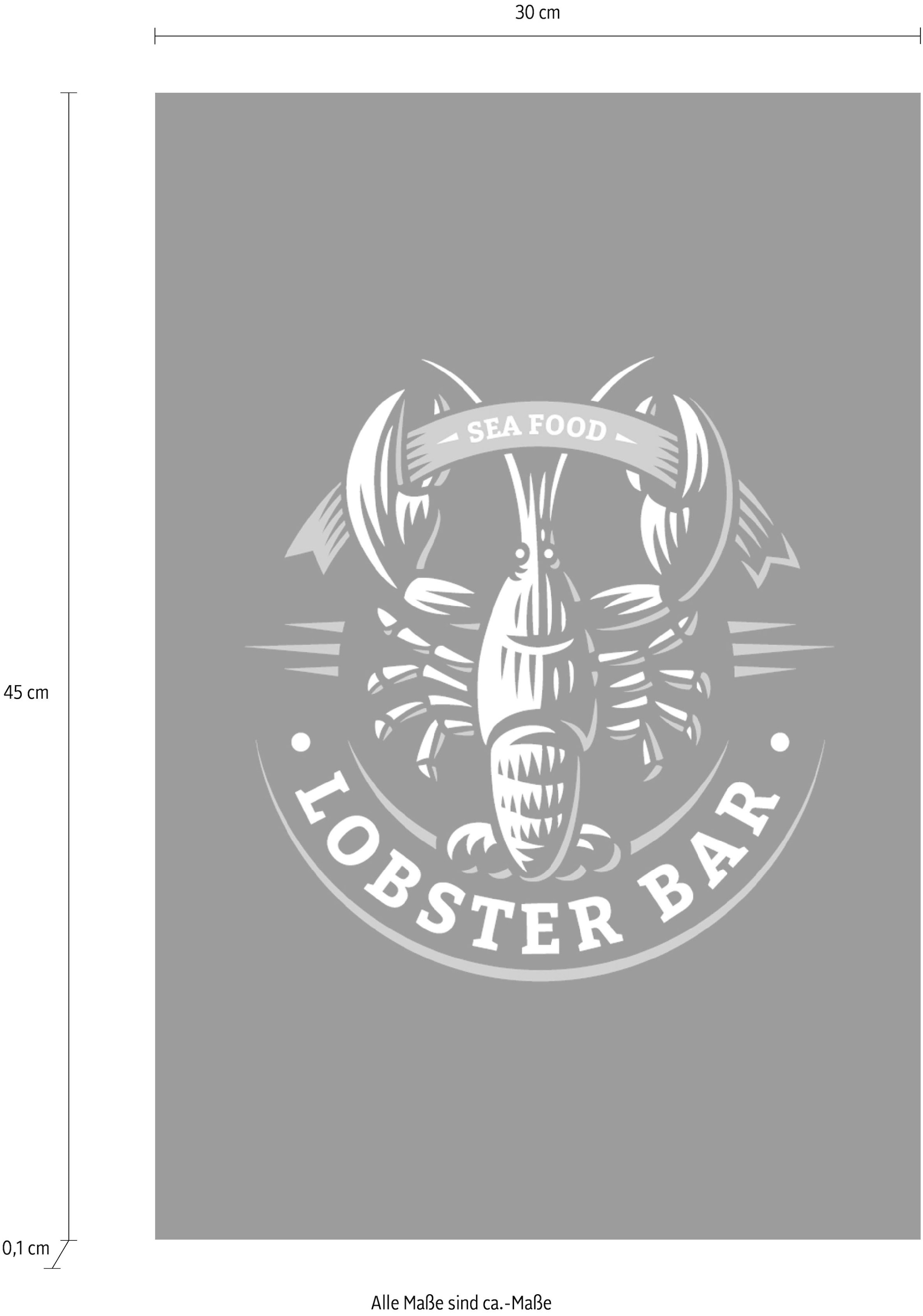 queence Wanddekoobjekt »LOBSTER BAR«, Stahlschild, Blechschild, Spruch, Witzig, Wanddeko, retro, 20x30cm