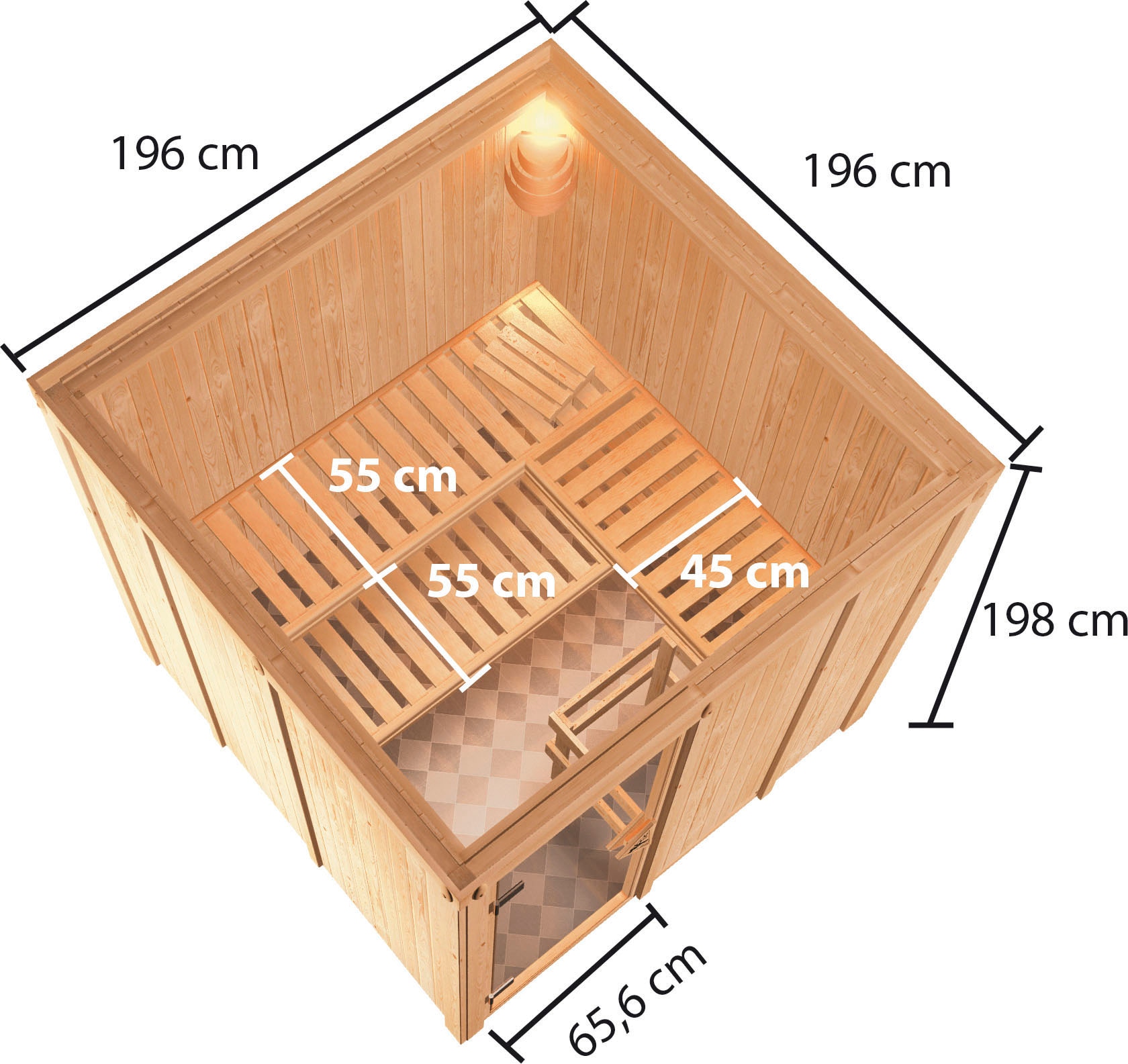 Karibu Sauna »Oulu« Ofen 9 kW integr. Strg