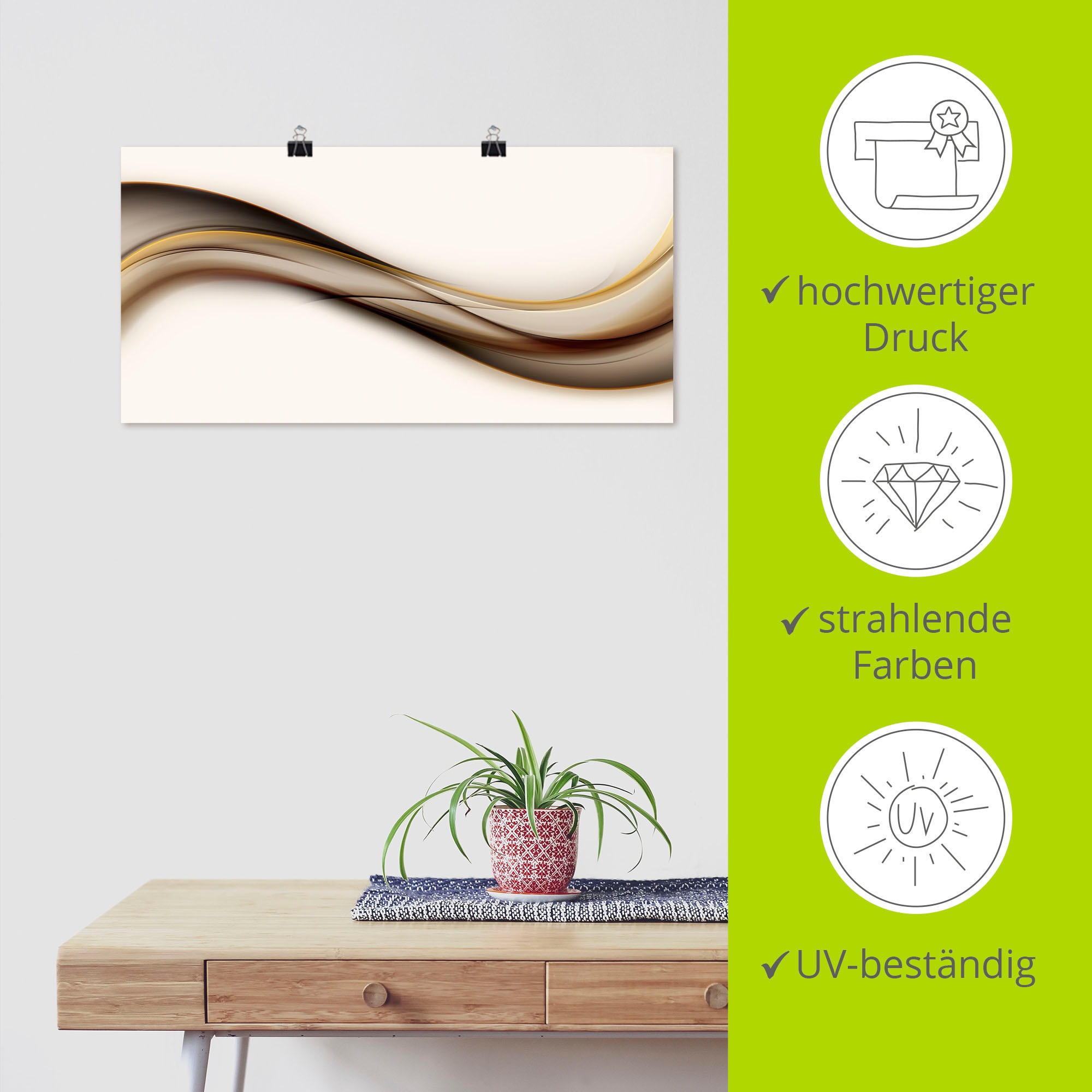 Artland Poster »Welle«, Muster, (1 St.), als Alubild, Leinwandbild, Wandaufkleber oder Poster in versch. Größen