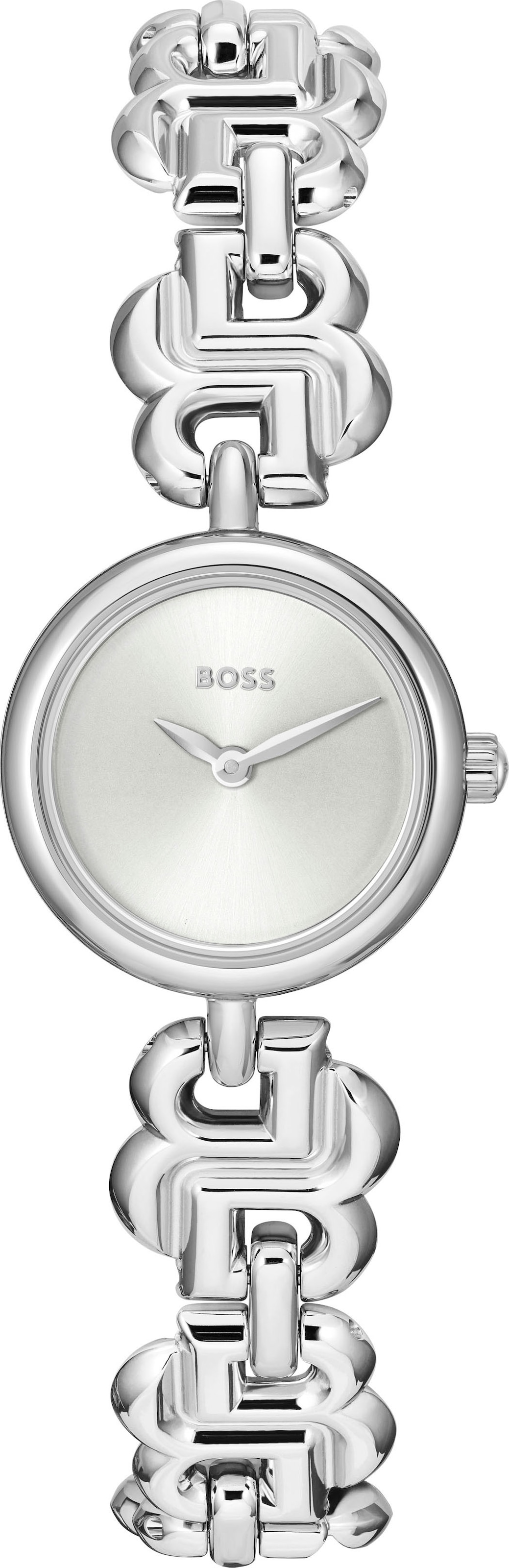 BOSS Quarzuhr »DOUBLE B DRESSY« Armbanduhr, Damenuhr, Edelstahlarmband, analog