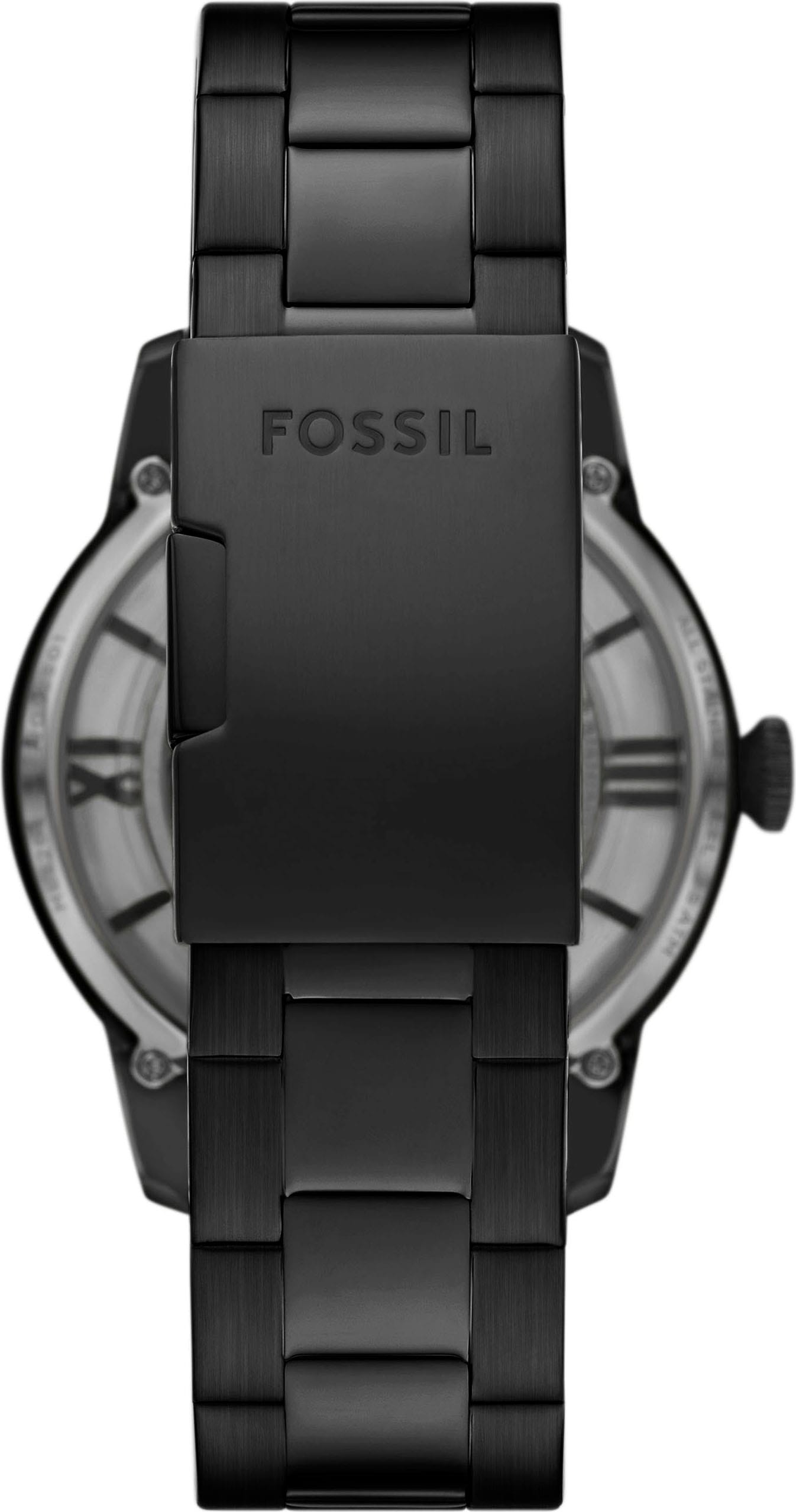 Fossil Automatikuhr »TOWNSMAN«, Armbanduhr, Herrenuhr, Mechanische Uhr, Edelstahlarmband, analog